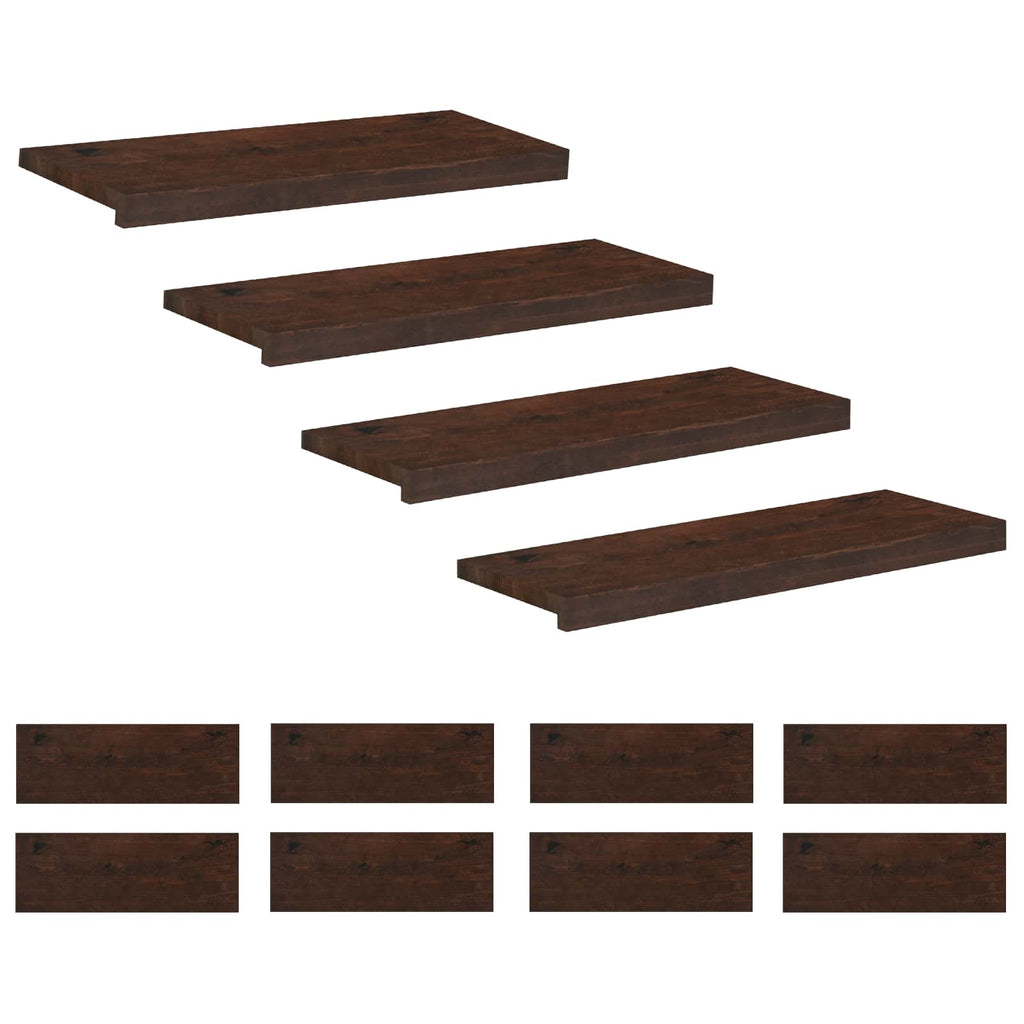 vidaXL Nakładki na schody 12 szt. 80 x 25 x 2 cm Ciemny brąz