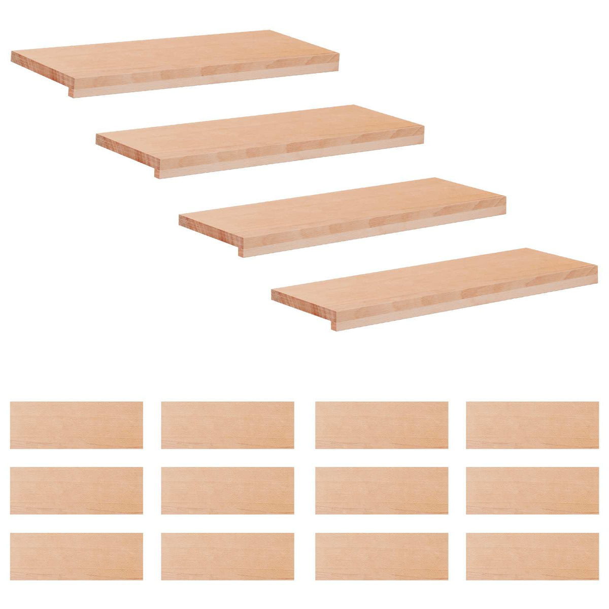 vidaXL Nakładki na schody 16 szt. 70 x 25 x 2 cm naturalny