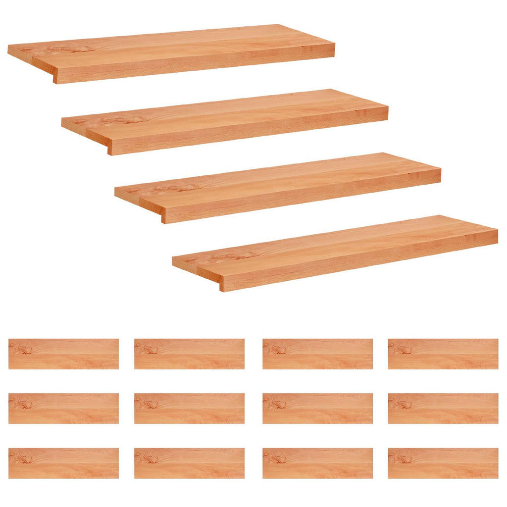 vidaXL Nakładki na schody 16 szt. 90 x 30 x 2 cm Lakier Drewno bukowe