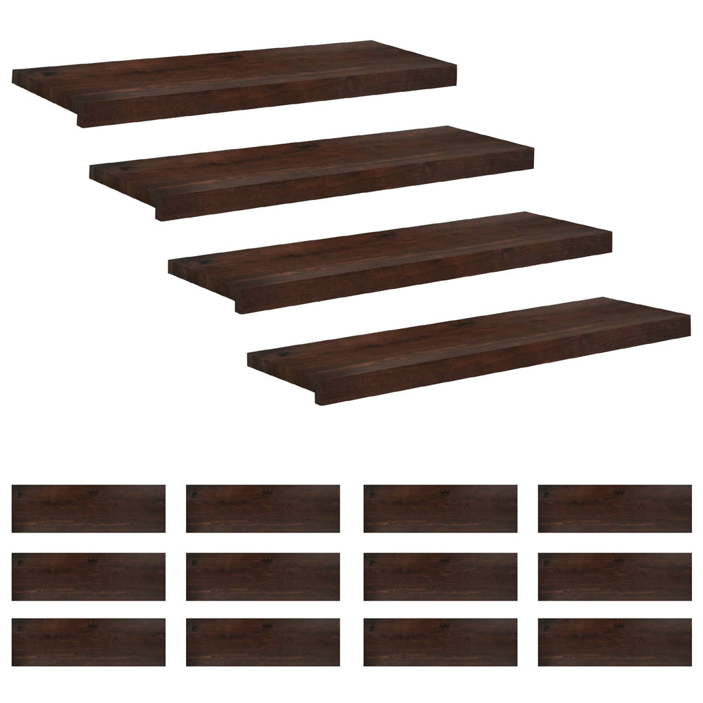 vidaXL Nakładki na schody 16 szt. 70 x 25 x 2 cm Ciemny brąz