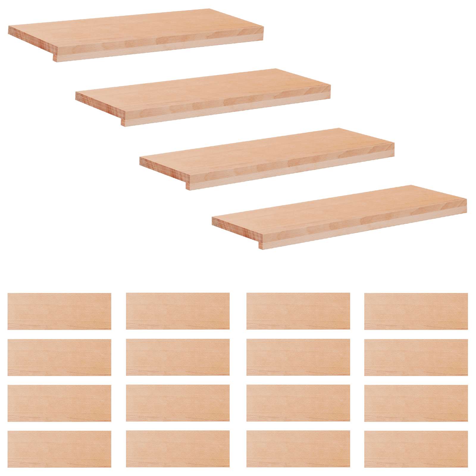 vidaXL Nakładki na schody 20 szt. 70 x 25 x 2 cm naturalny
