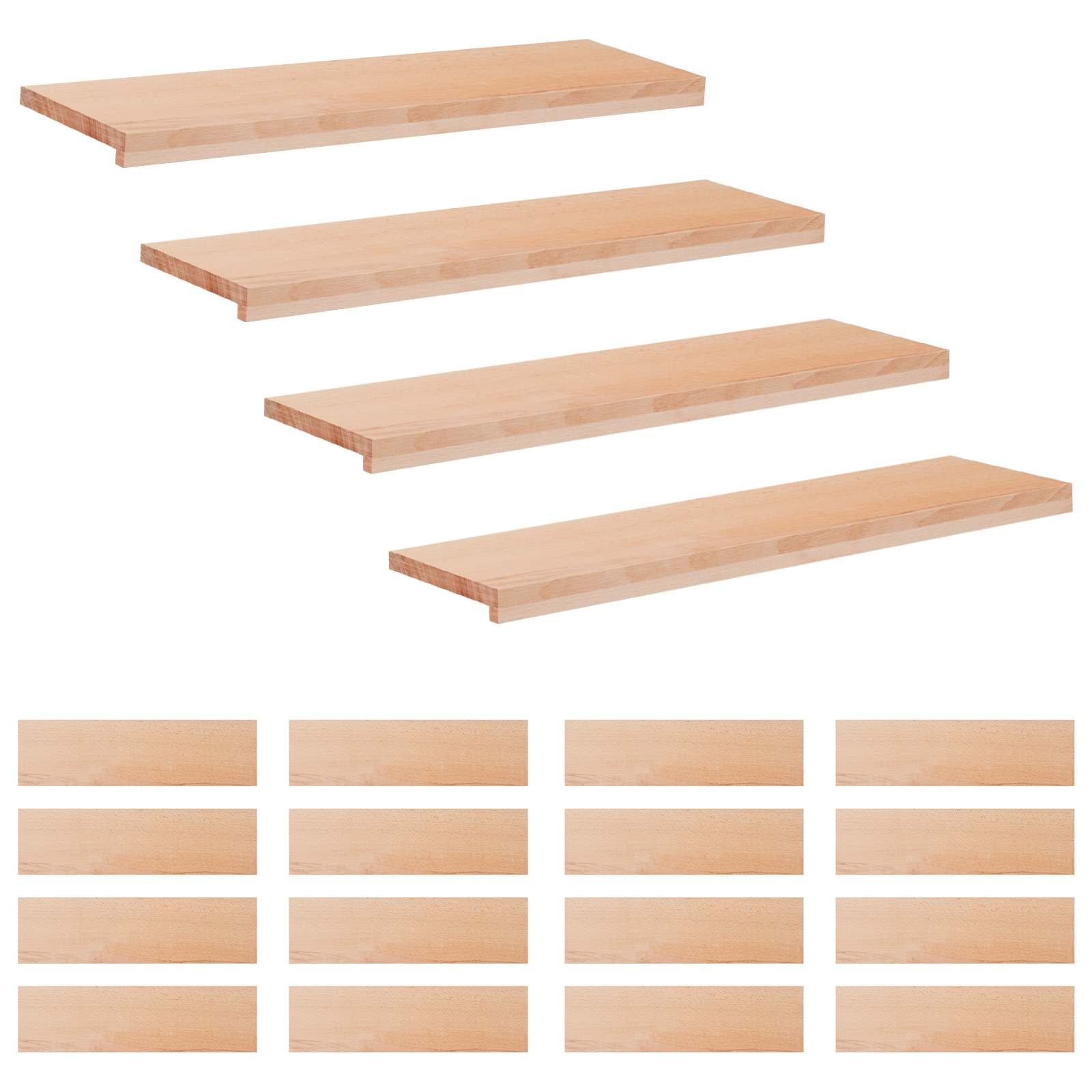 vidaXL Nakładki na schody 20 szt. 90 x 25 x 2 cm naturalny