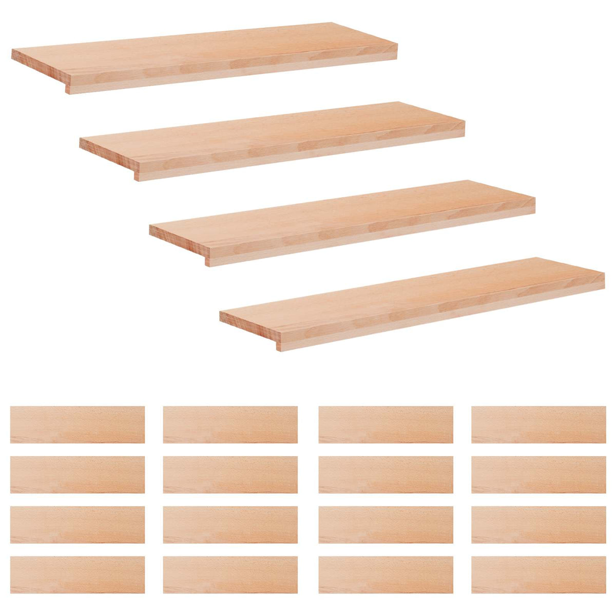 vidaXL Nakładki na schody 20 szt. 100 x 30 x 2 cm naturalny