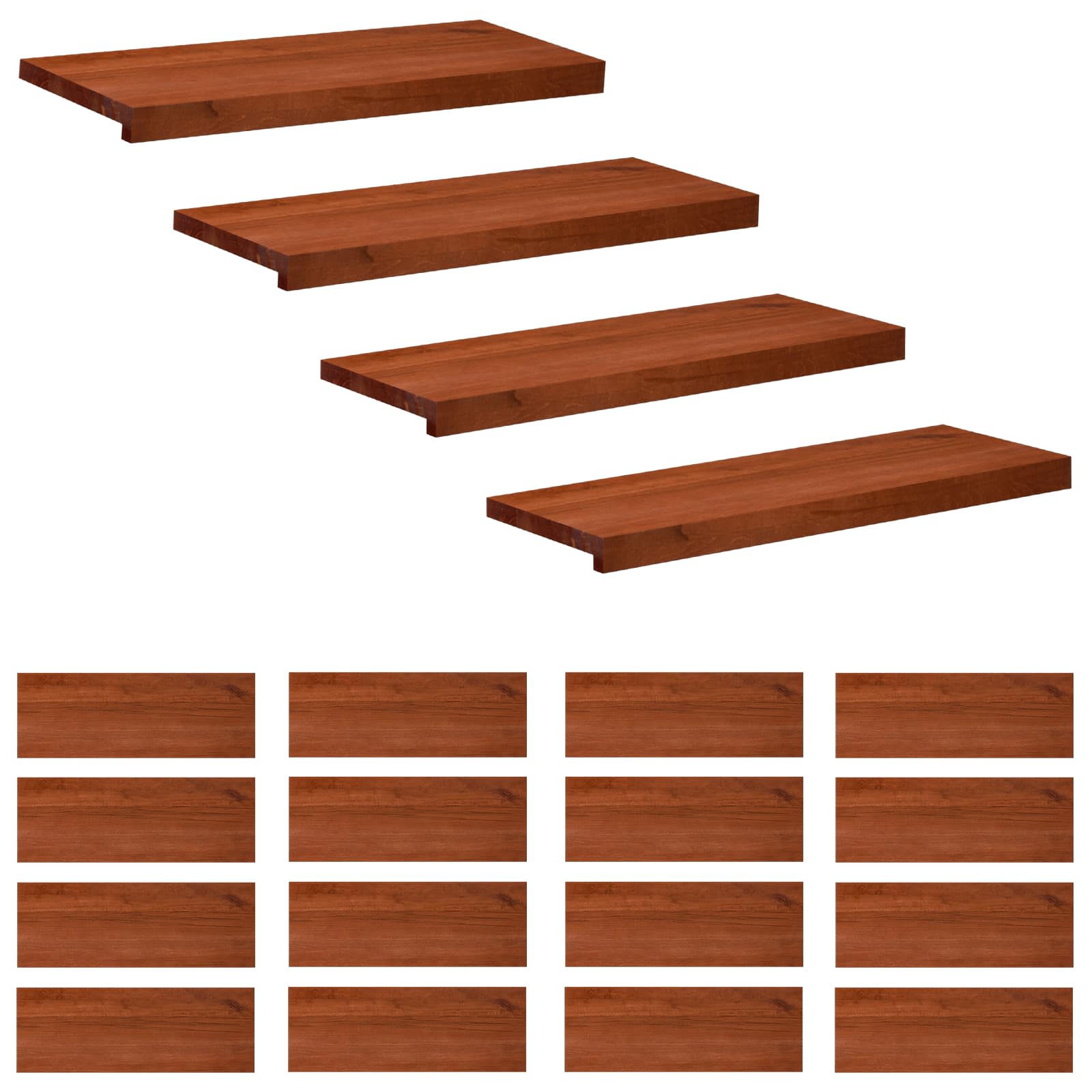 vidaXL Nakładki na schody 20 szt. 70 x 25 x 2 cm brązowy Drewno bukowe