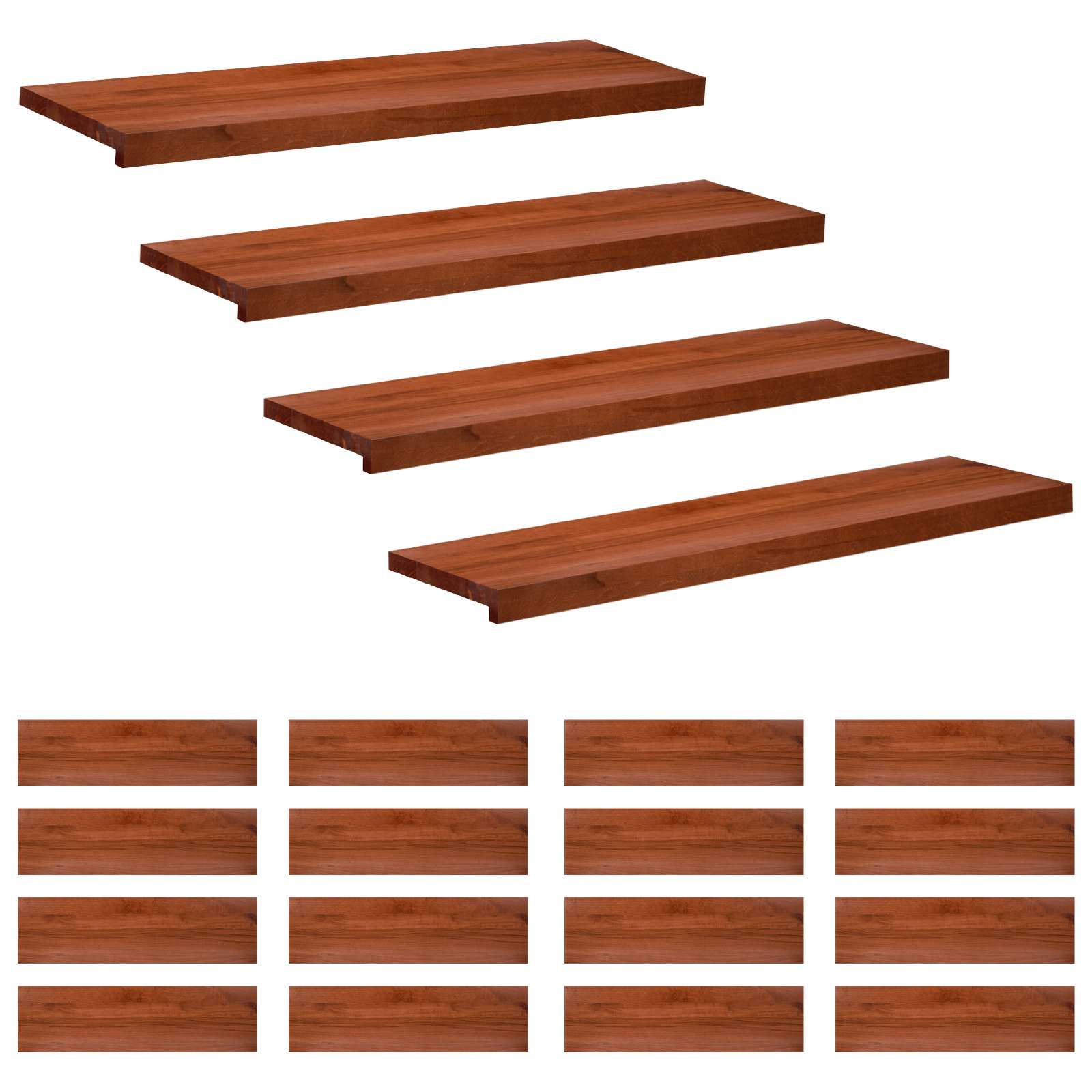 vidaXL Nakładki na schody 20 szt. 100 x 25 x 2 cm brązowy