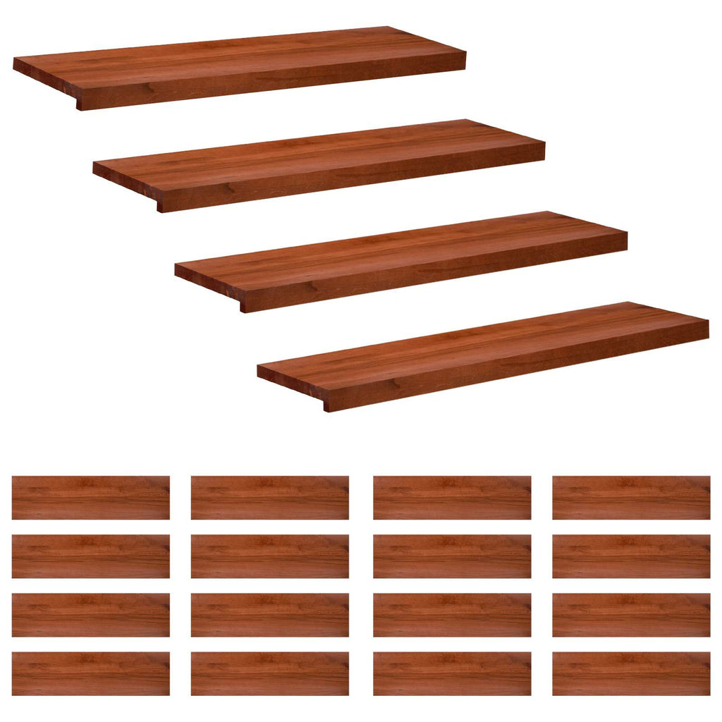 vidaXL Nakładki na schody 20 szt. 90 x 30 x 2 cm brązowy Drewno bukowe