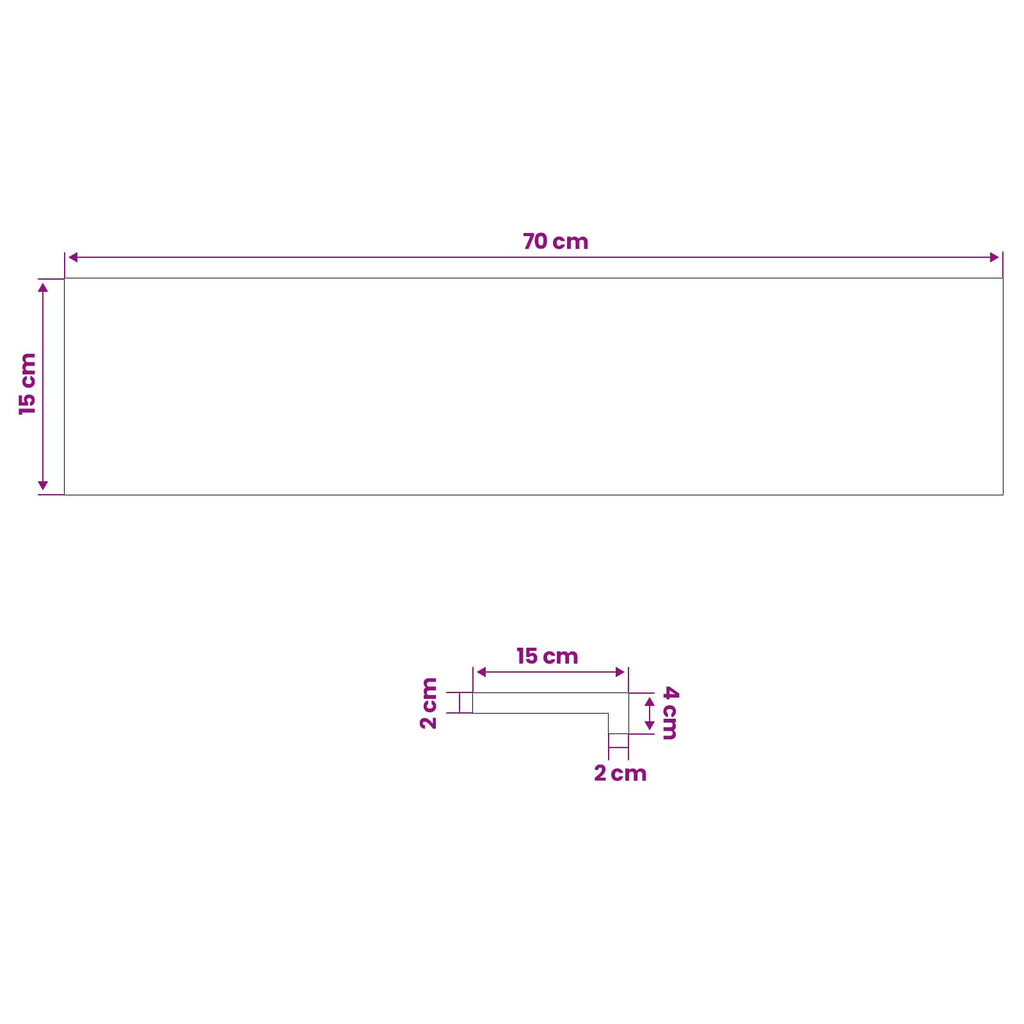 vidaXL Parapety 2 szt. naturalny 70 x 15 x 2 cm Drewno bukowe
