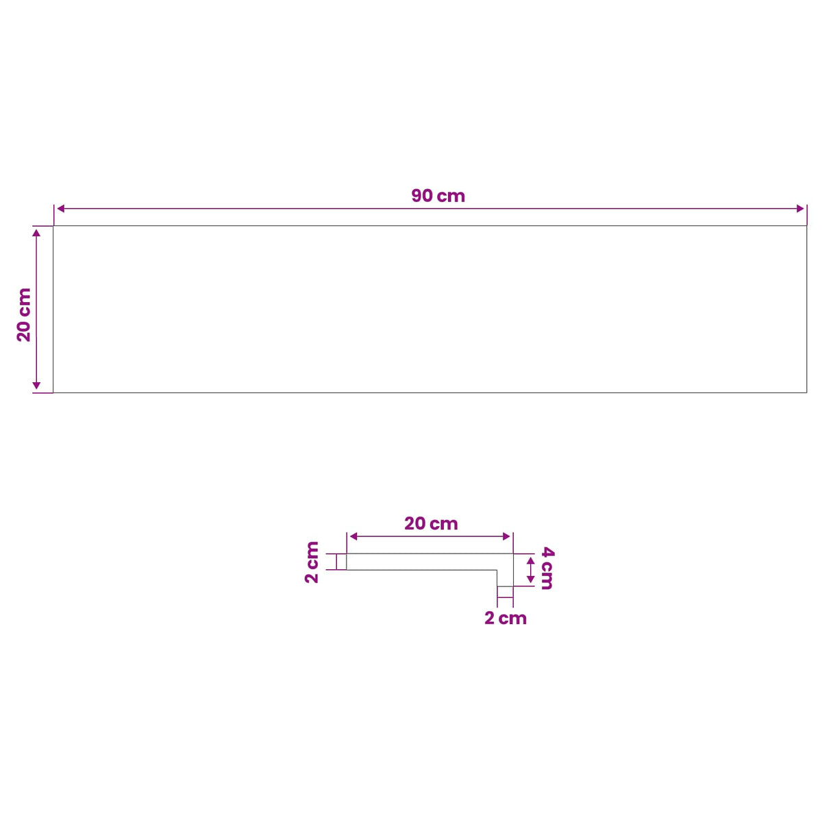 vidaXL Parapety 2 szt. naturalny 90 x 20 x 2 cm Drewno bukowe
