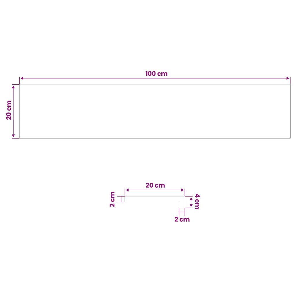 vidaXL Parapety 2 szt. naturalny 100 x 20 x 2 cm Drewno bukowe