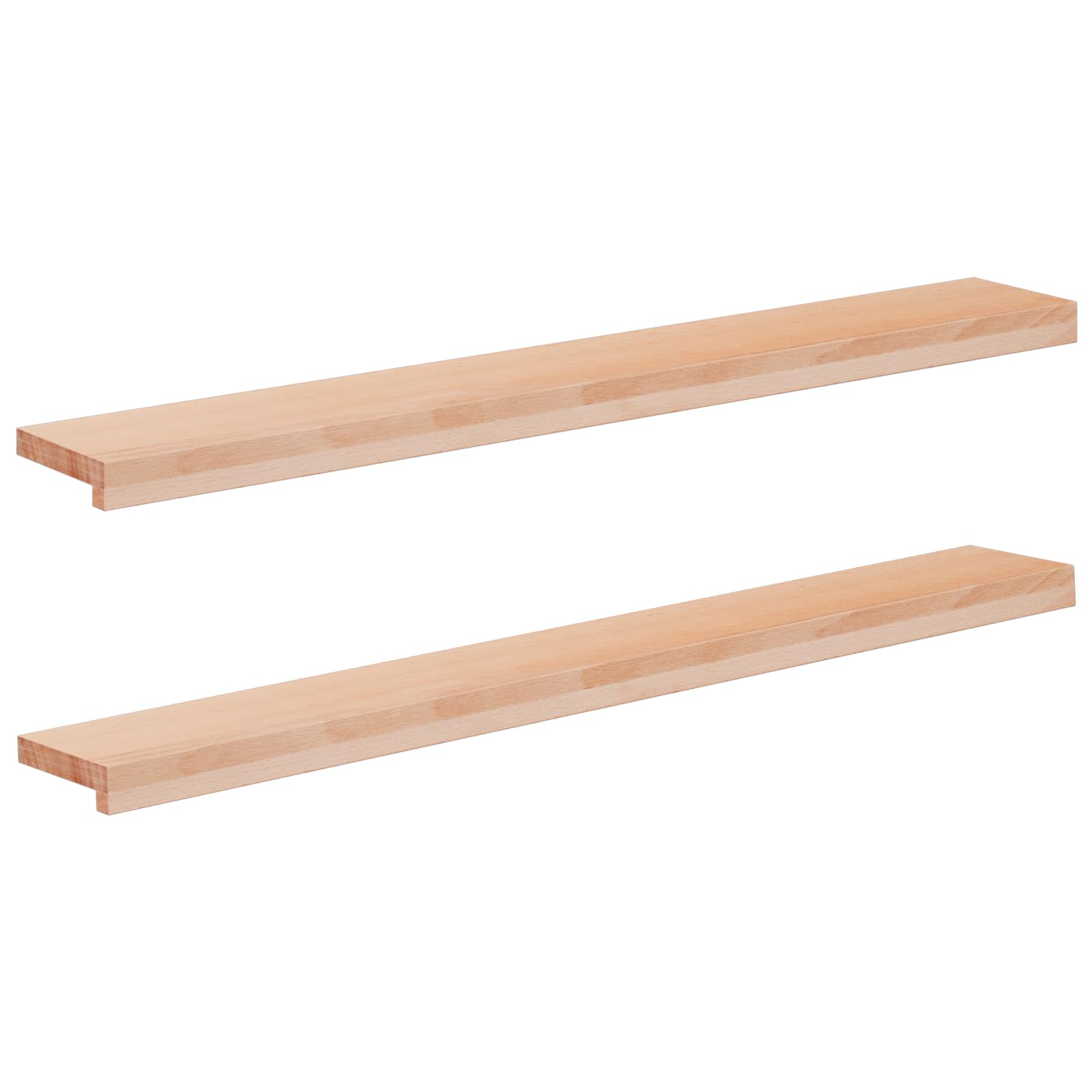 vidaXL Parapety 2 szt. naturalny 110 x 20 x 2 cm Drewno bukowe