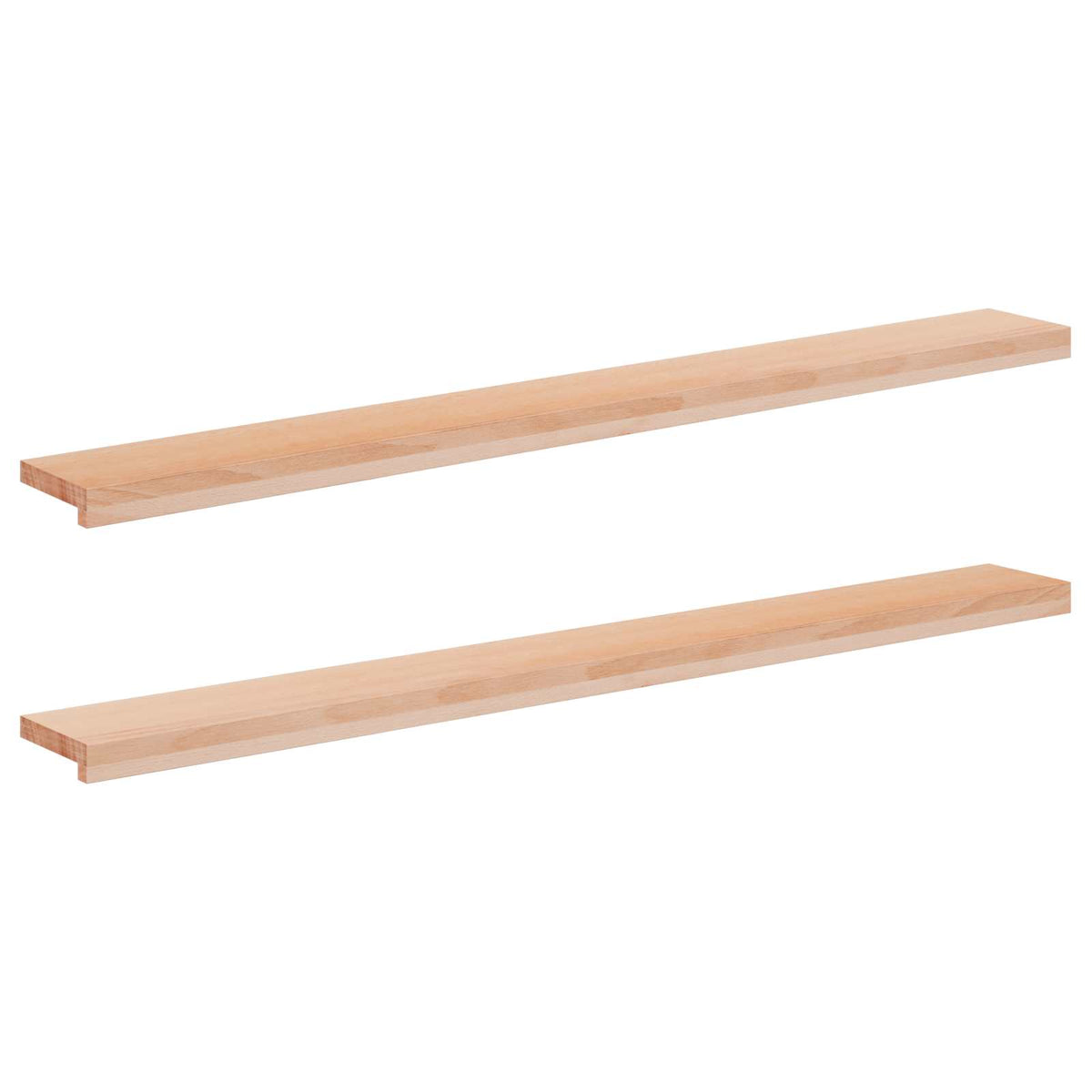 vidaXL Parapety 2 szt. naturalny 140 x 20 x 2 cm Drewno bukowe