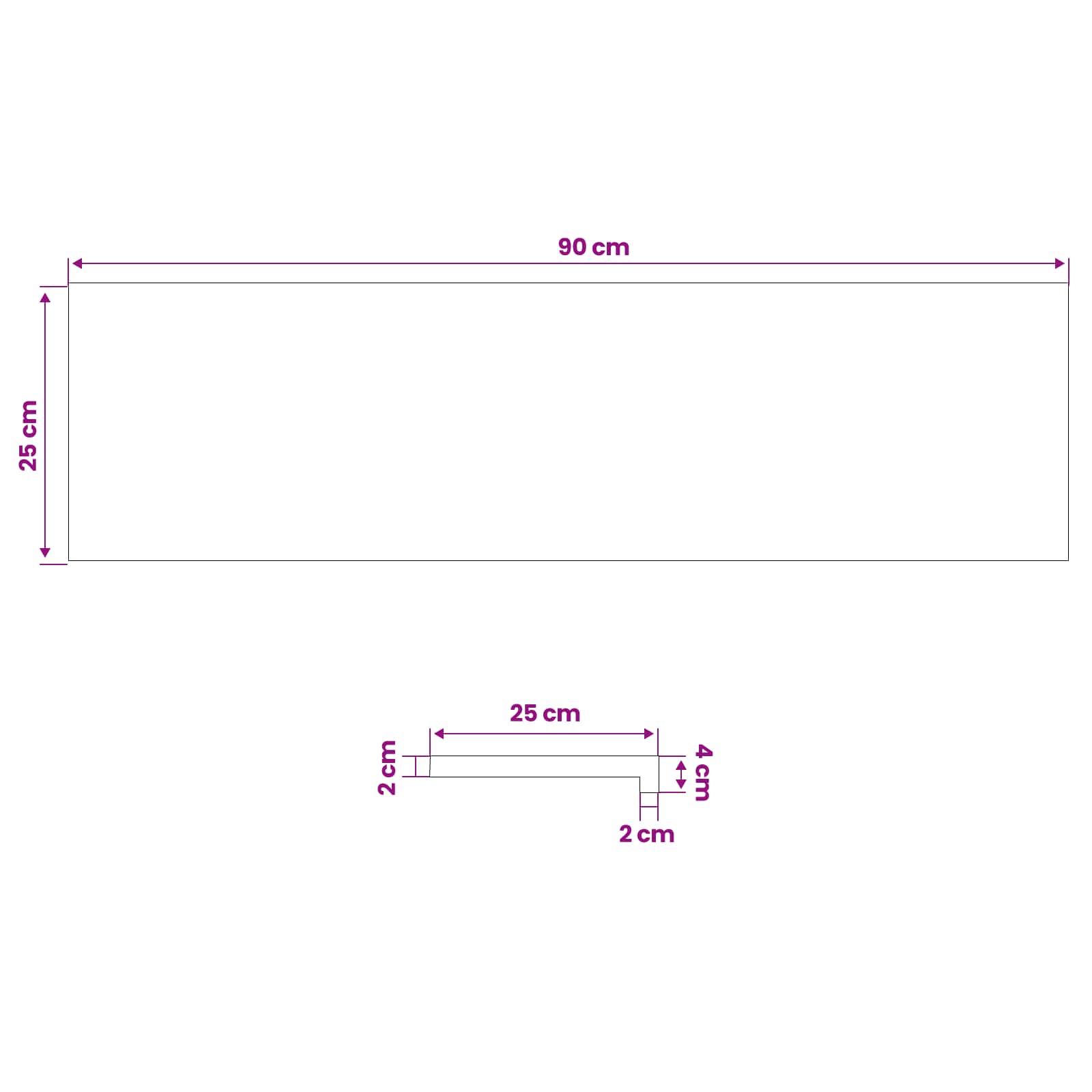 vidaXL Parapety 2 szt. naturalny 90 x 25 x 2 cm Drewno bukowe