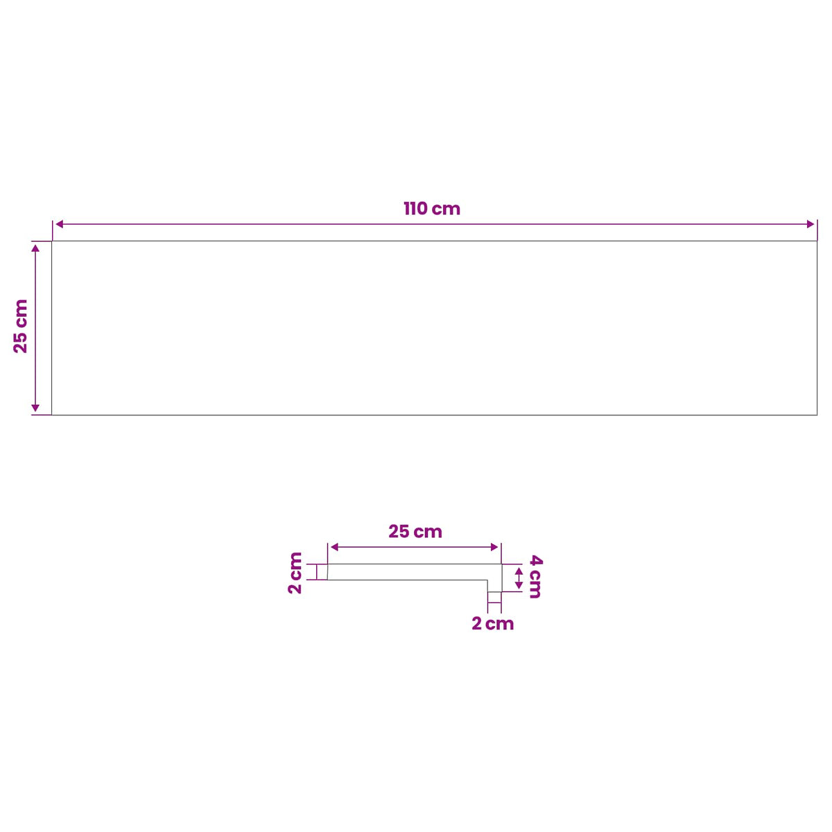 vidaXL Parapety 2 szt. naturalny 110 x 25 x 2 cm Drewno bukowe