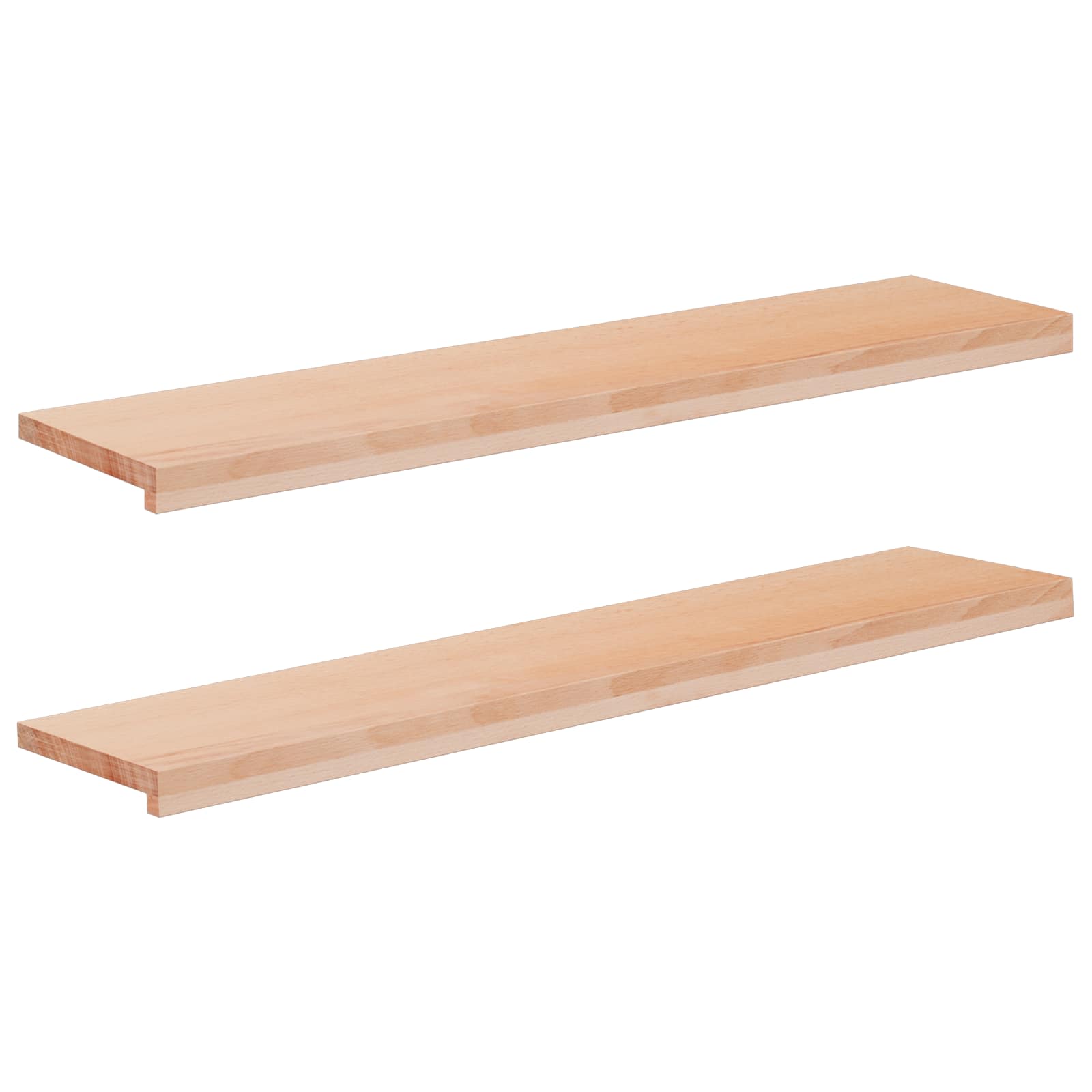 vidaXL Parapety 2 szt. naturalny 120 x 25 x 2 cm Drewno bukowe