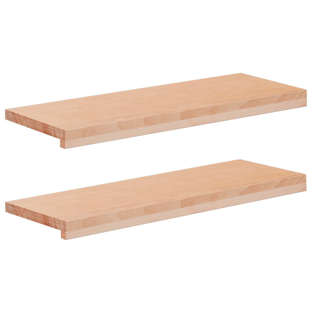 vidaXL Parapety 2 szt. naturalny 70 x 30 x 2 cm Drewno bukowe