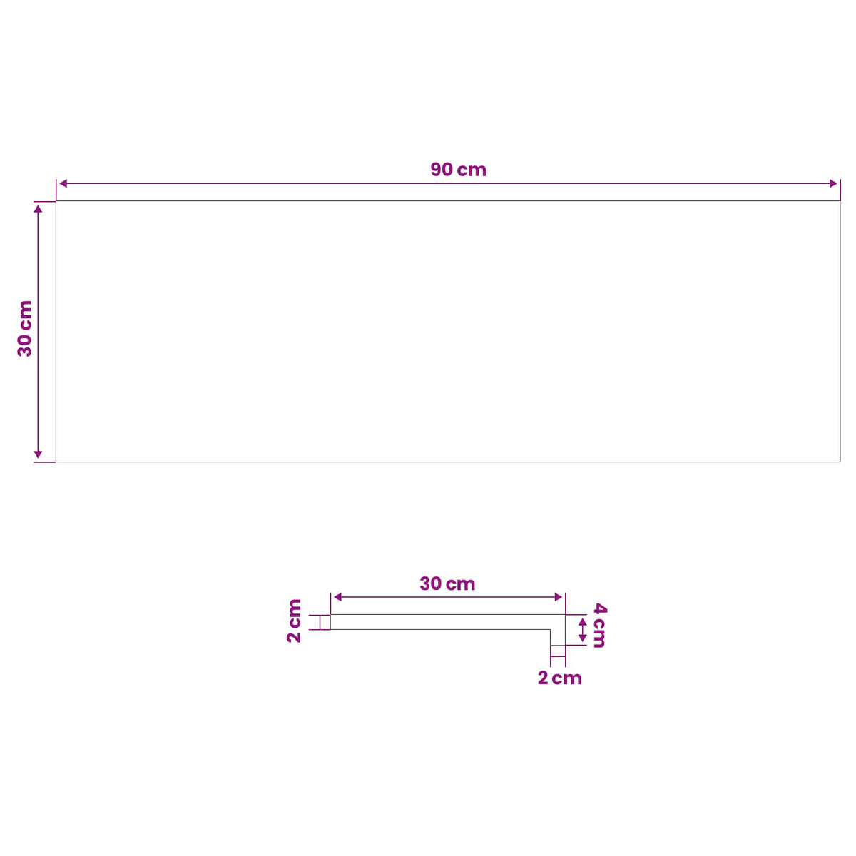 vidaXL Parapety 2 szt. naturalny 90 x 30 x 2 cm Drewno bukowe
