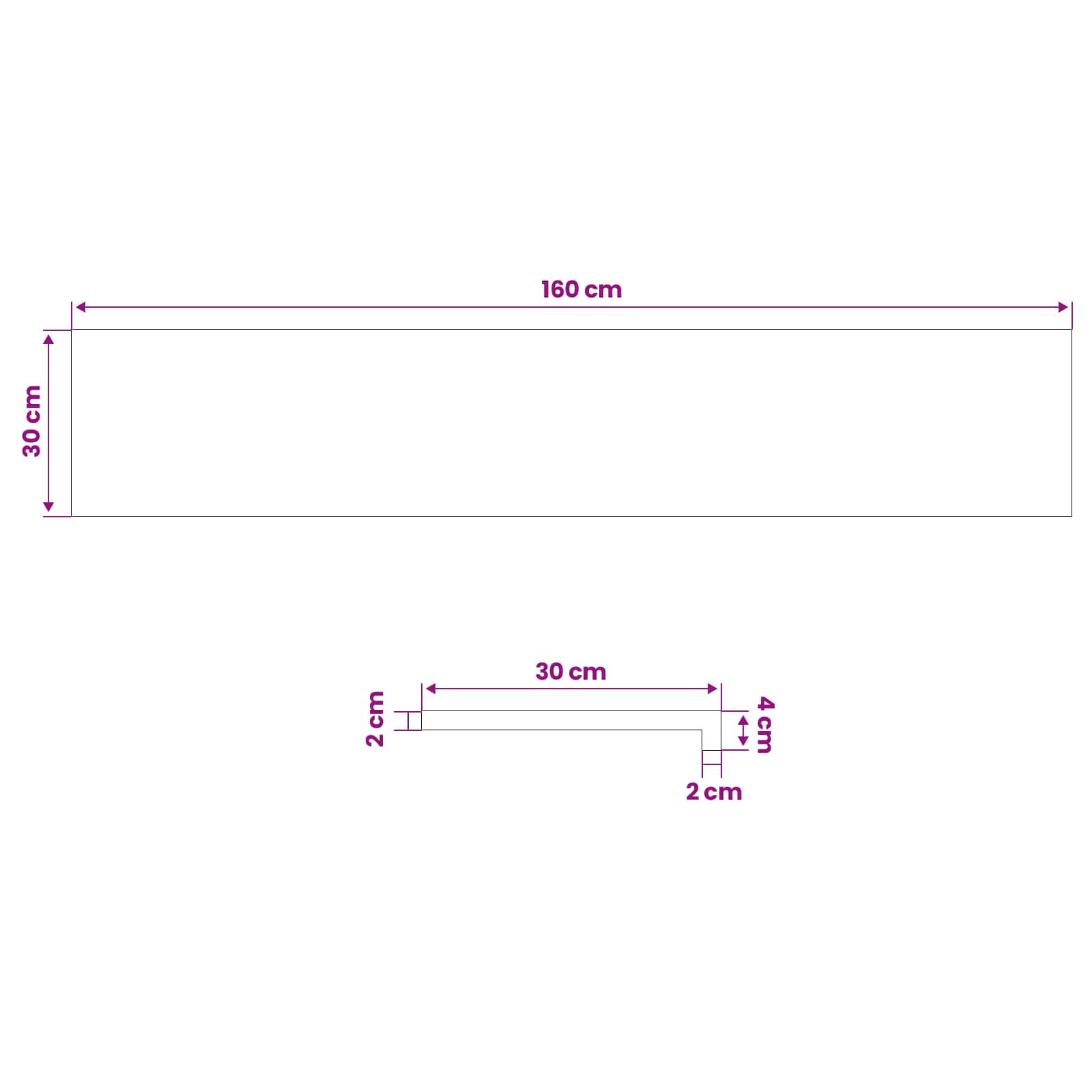 vidaXL Parapety 2 szt. naturalny 160 x 30 x 2 cm Drewno bukowe