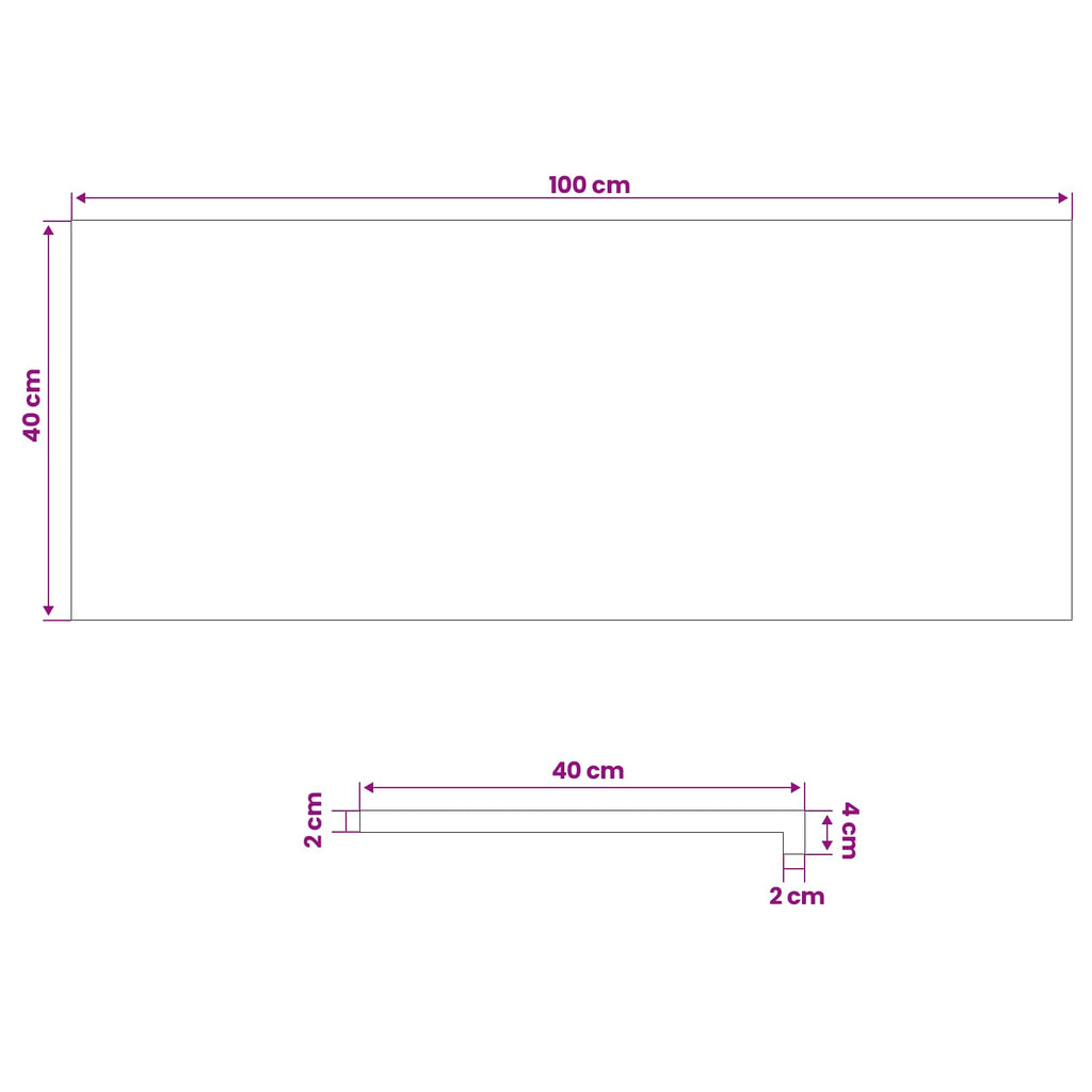 vidaXL Parapety 2 szt. naturalny 100 x 40 x 2 cm Drewno bukowe