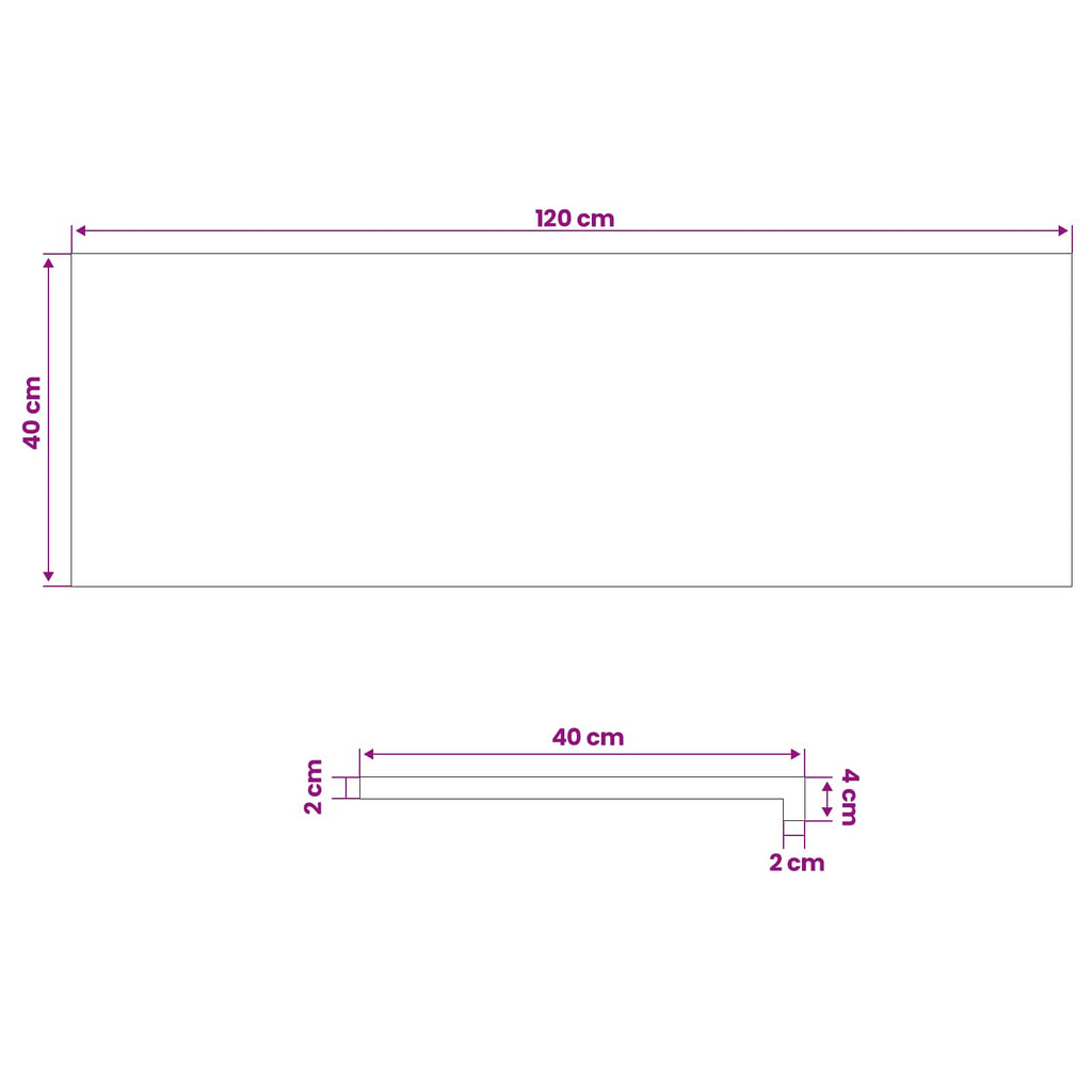 vidaXL Parapety 2 szt. naturalny 120 x 40 x 2 cm Drewno bukowe