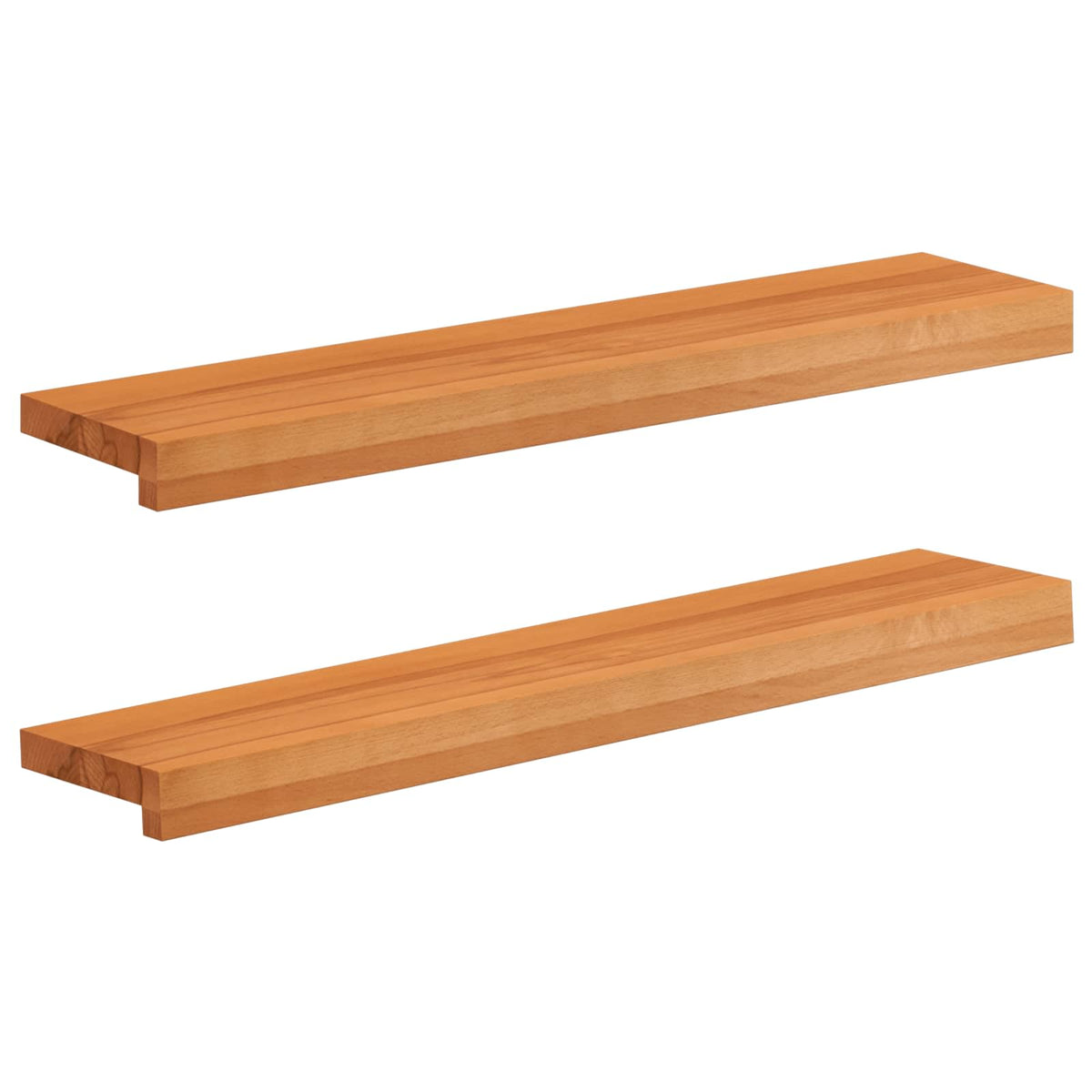 vidaXL Parapety 2 szt. Jasny Brąz 70 x 20 x 2 cm Drewno bukowe
