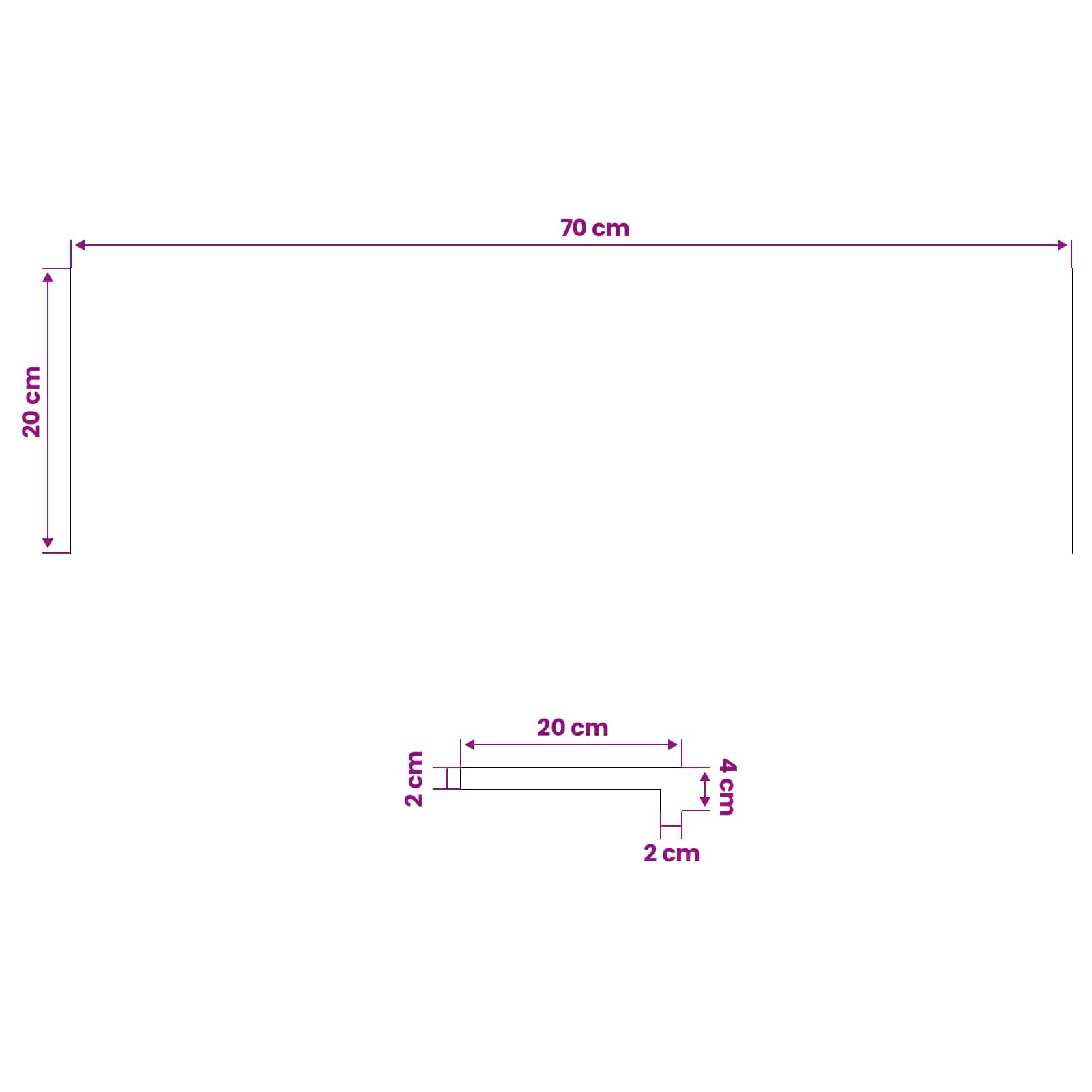 vidaXL Parapety 2 szt. Jasny Brąz 70 x 20 x 2 cm Drewno bukowe