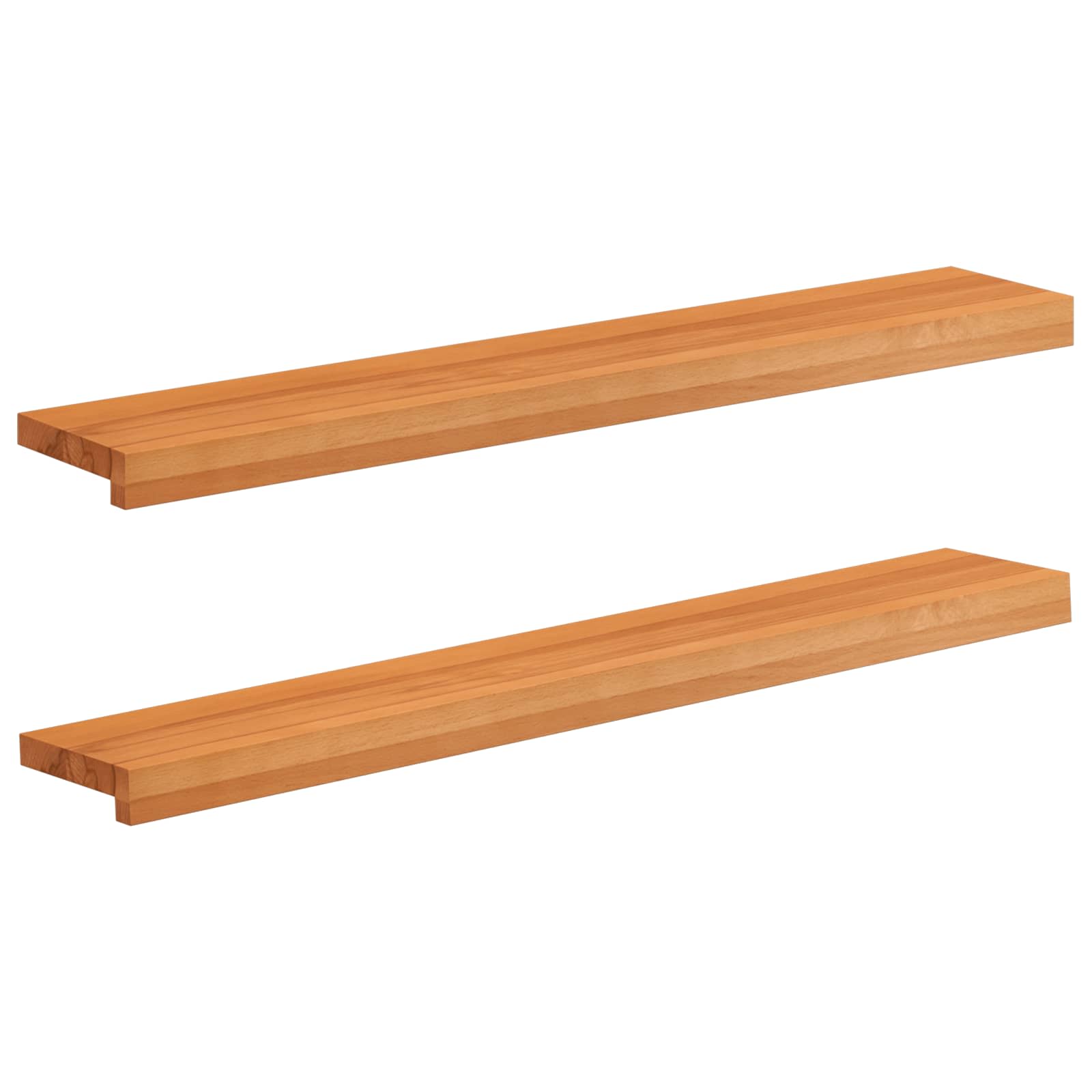vidaXL Parapety 2 szt. Jasny Brąz 100 x 20 x 2 cm Drewno bukowe