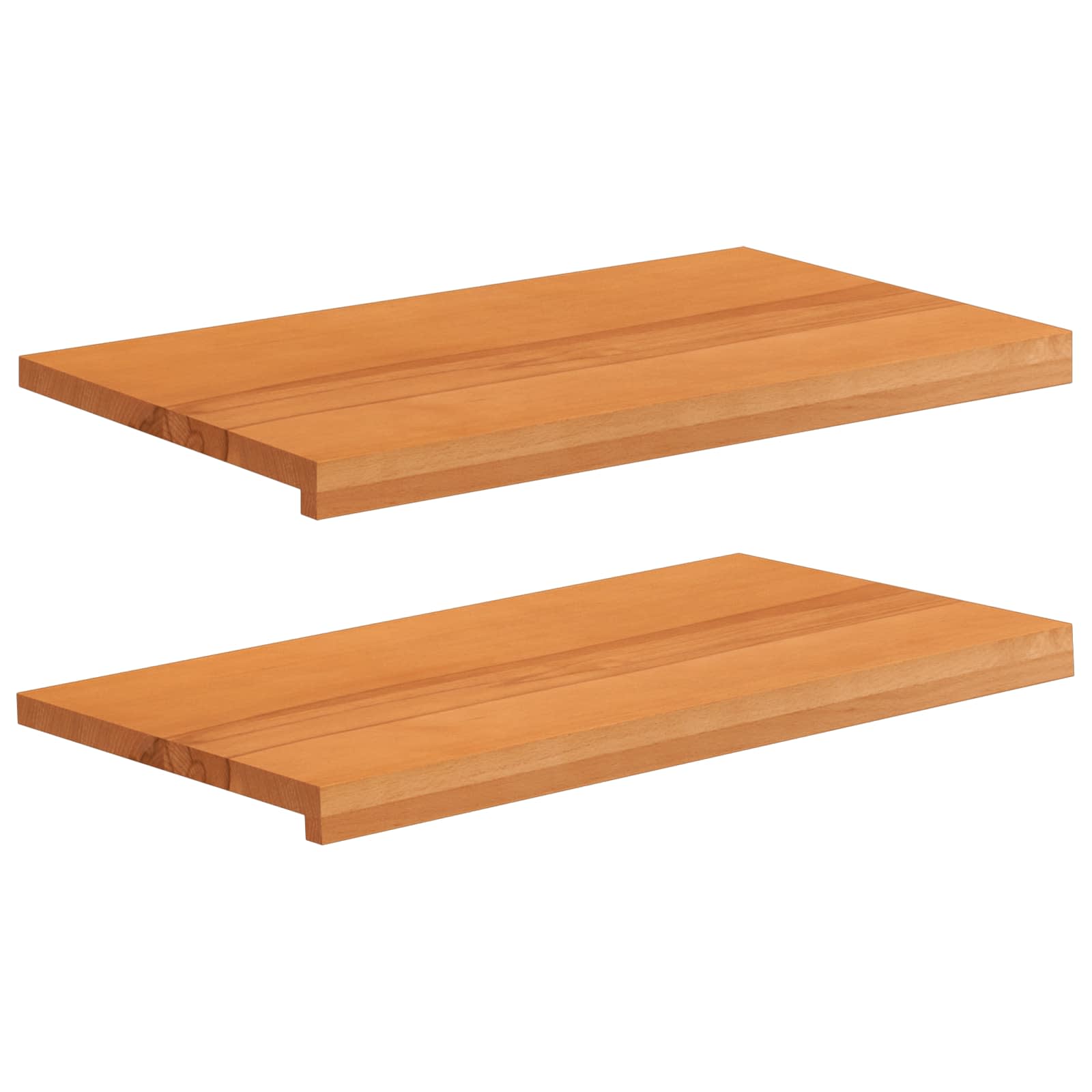 vidaXL Parapety 2 szt. Jasny Brąz 70 x 40 x 2 cm Drewno bukowe