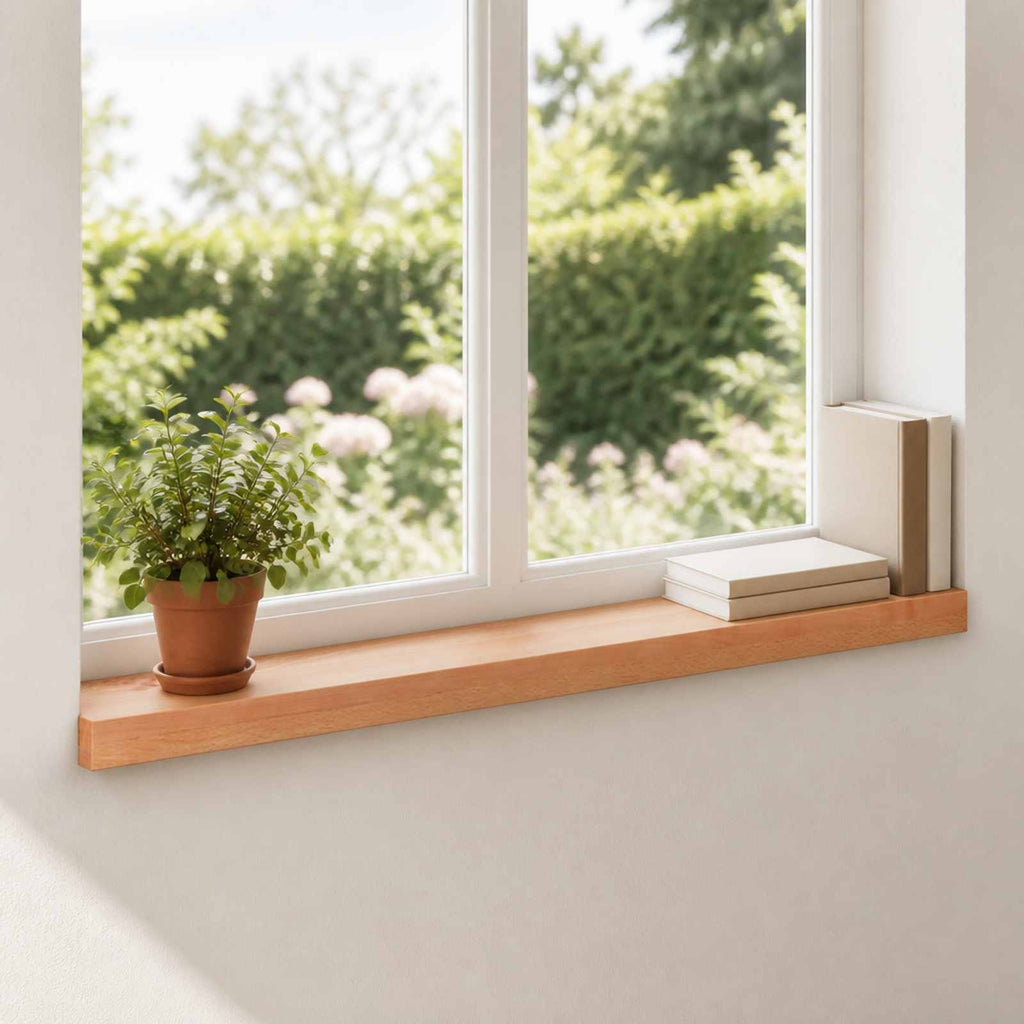 vidaXL Parapety 2 szt. Lakier 100 x 15 x 2 cm Drewno bukowe