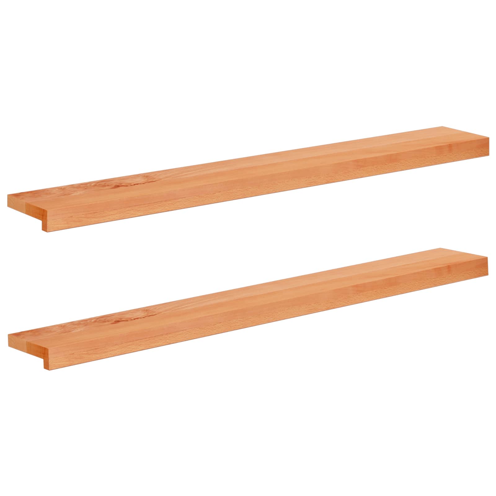 vidaXL Parapety 2 szt. Lakier 110 x 15 x 2 cm Drewno bukowe