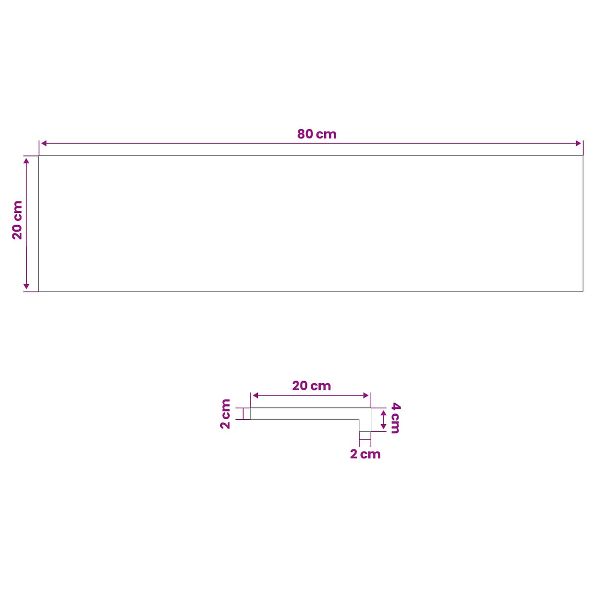 vidaXL Parapety 2 szt. Lakier 80x 20 x 2 cm Drewno bukowe