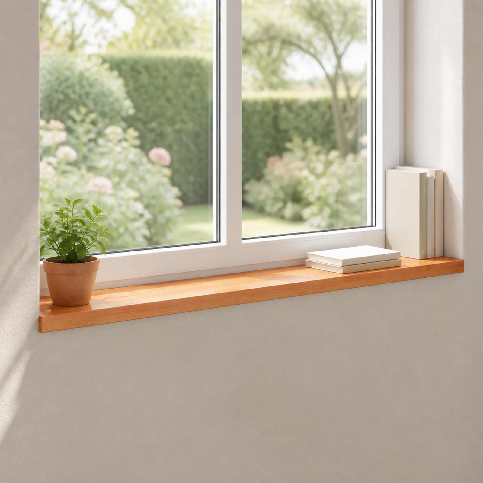vidaXL Parapety 2 szt. Lakier 140 x 20 x 2 cm Drewno bukowe