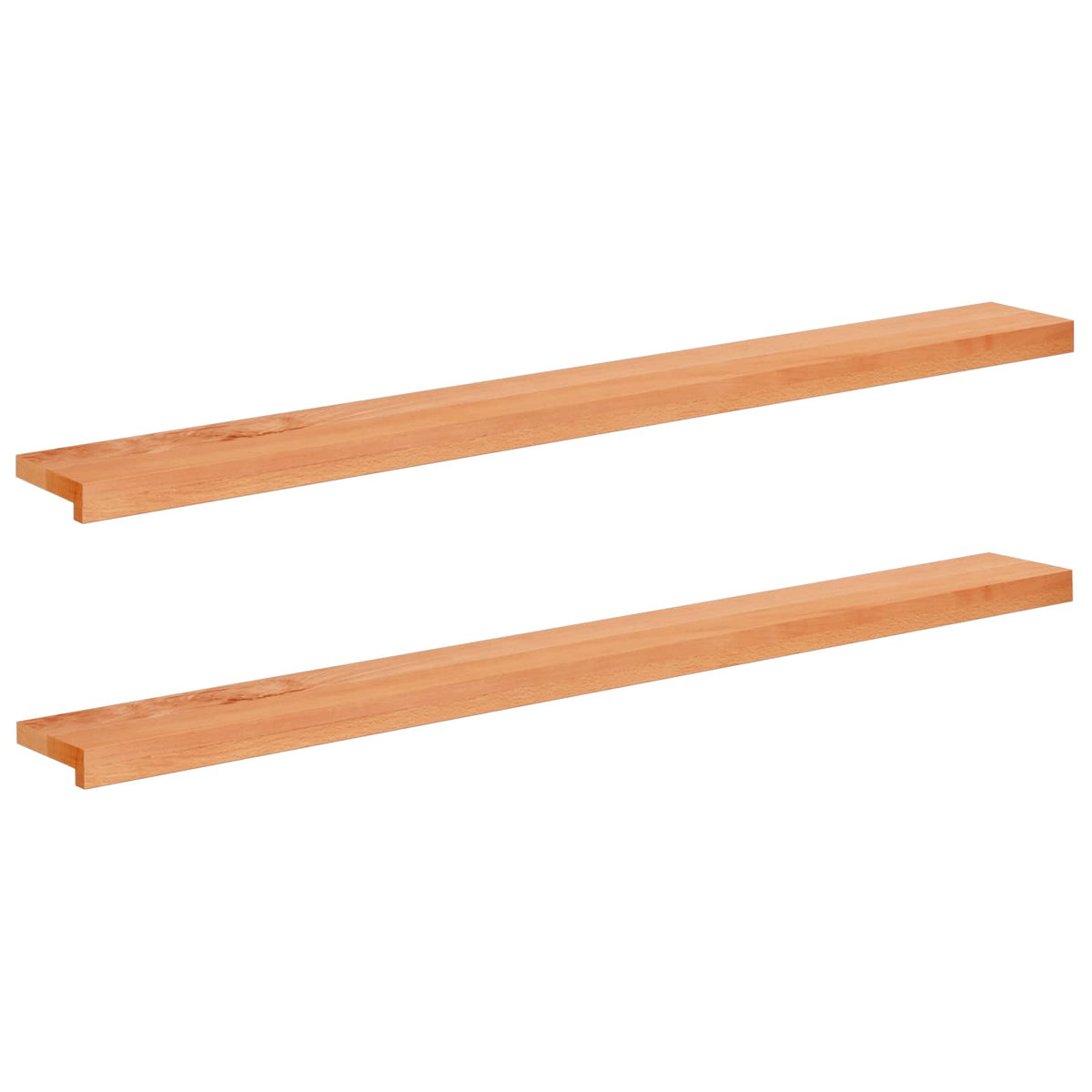 vidaXL Parapety 2 szt. Lakier 140 x 20 x 2 cm Drewno bukowe