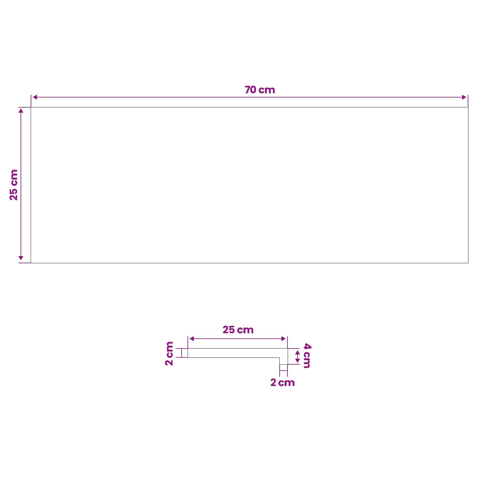 vidaXL Parapety 2 szt. Lakier 70 x 25 x 2 cm Drewno bukowe