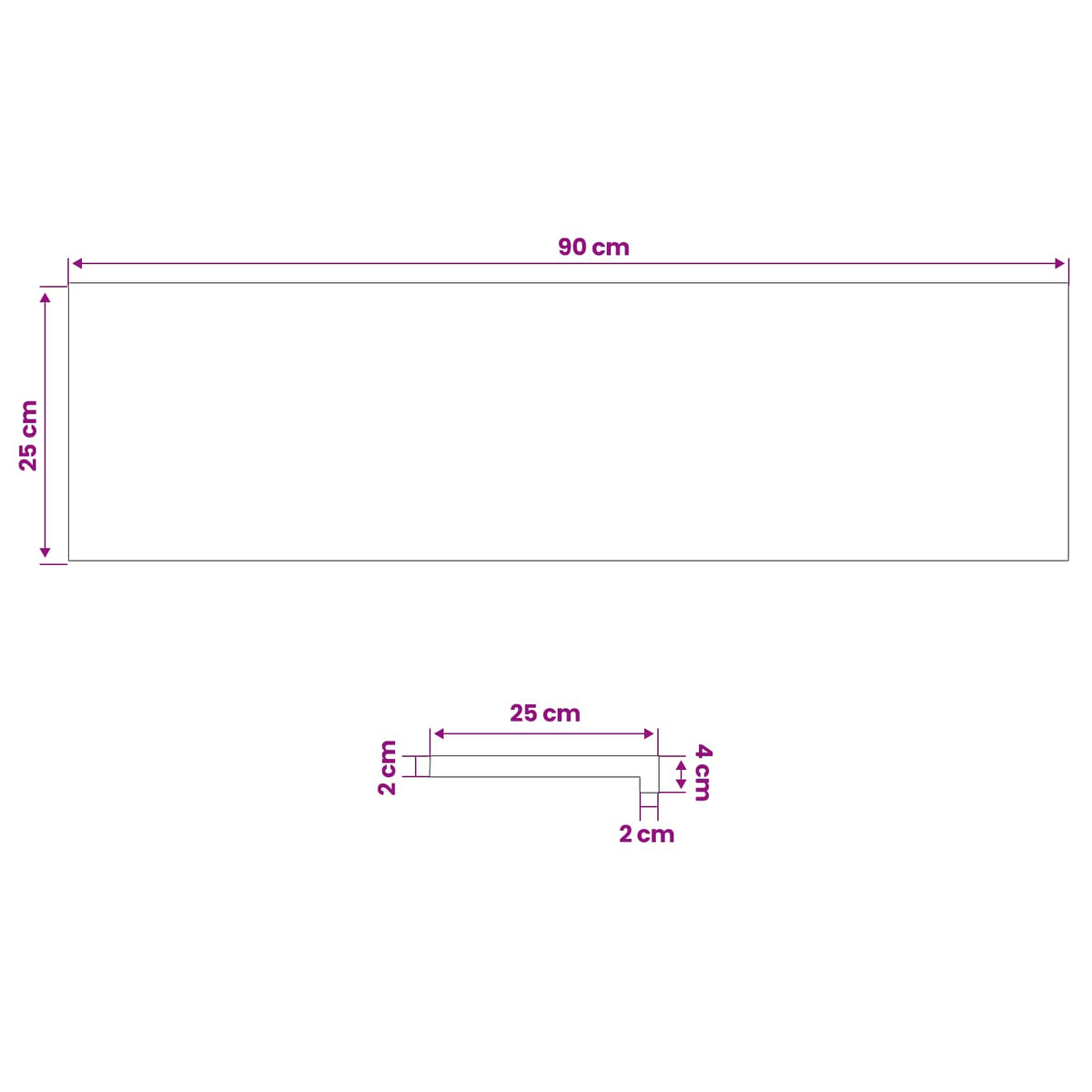 vidaXL Parapety 2 szt. Lakier 90 x 25 x 2 cm Drewno bukowe