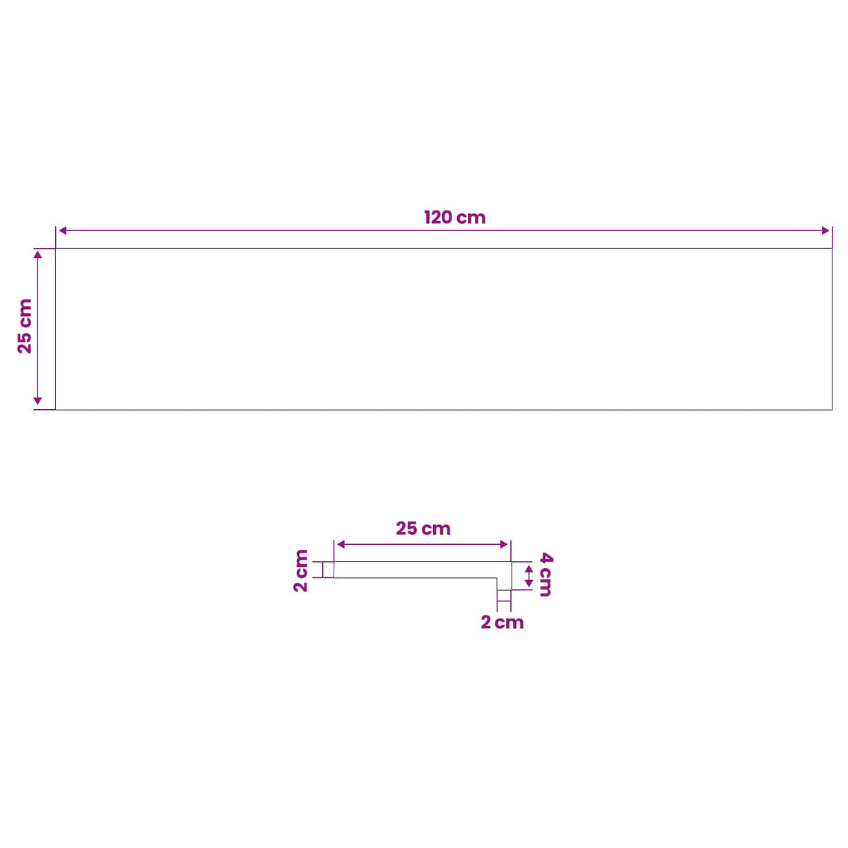 vidaXL Parapety 2 szt. Woskowane 120 x 25 x 2 cm Drewno bukowe