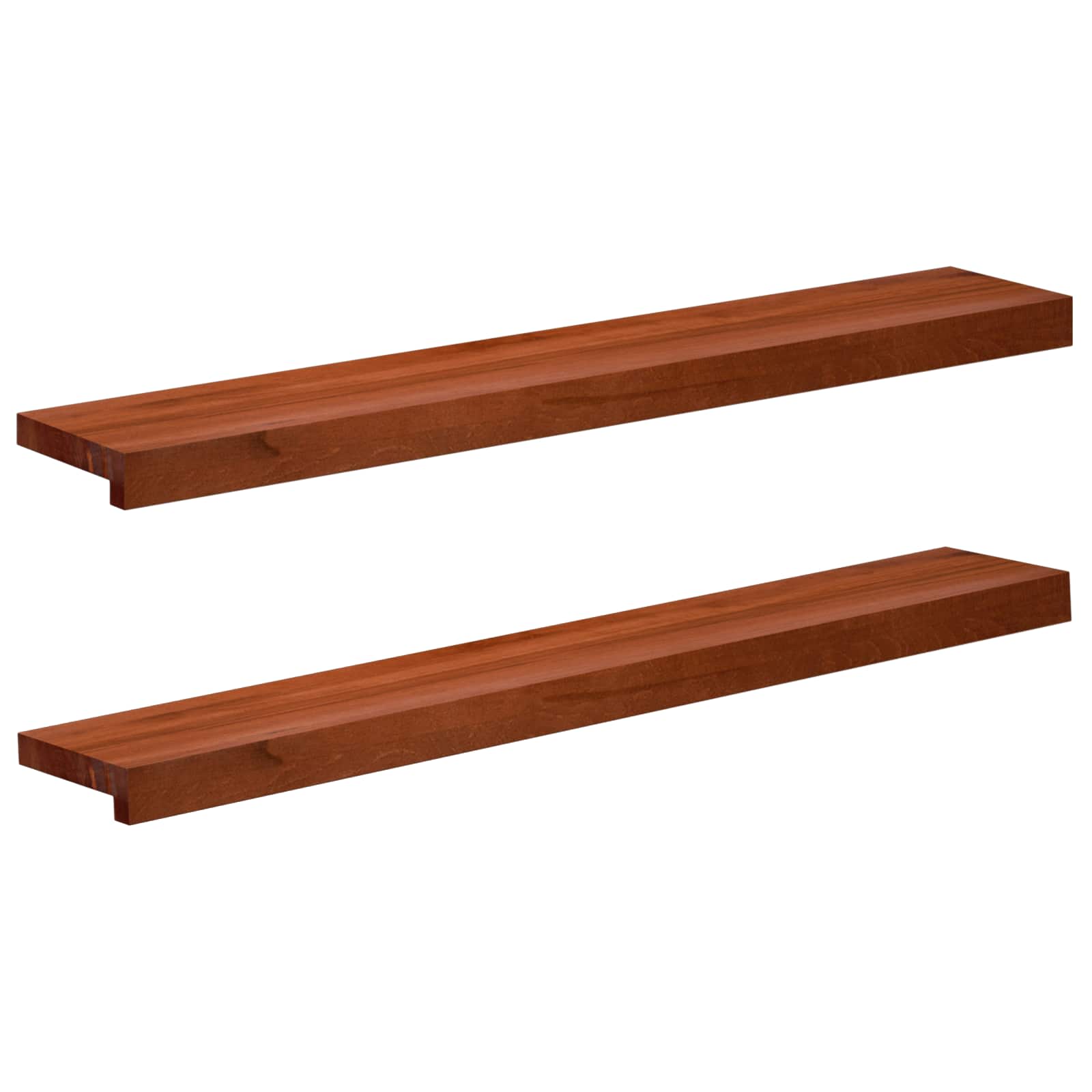 vidaXL Parapety 2 szt. brązowy 90 x 15 x 2 cm Drewno bukowe