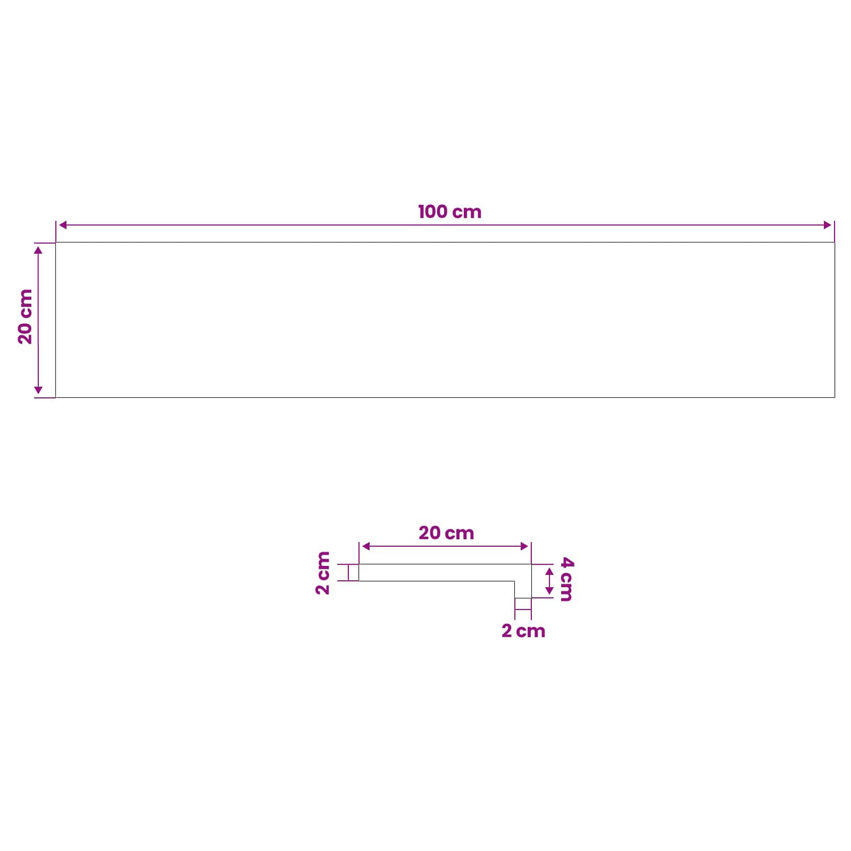 vidaXL Parapety 2 szt. brązowy 100 x 20 x 2 cm Drewno bukowe