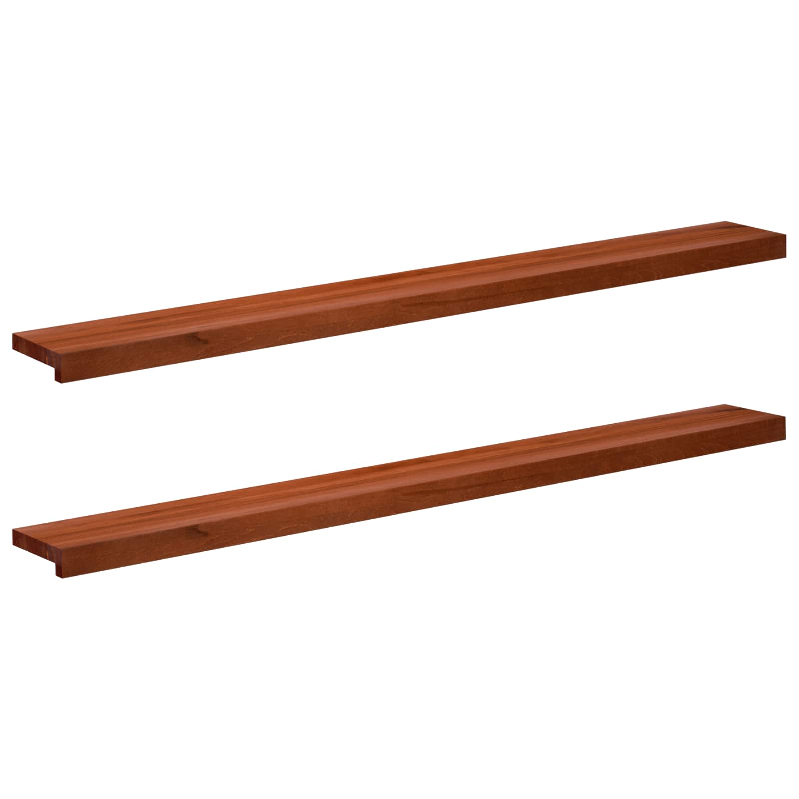 vidaXL Parapety 2 szt. brązowy 160 x 20 x 2 cm Drewno bukowe