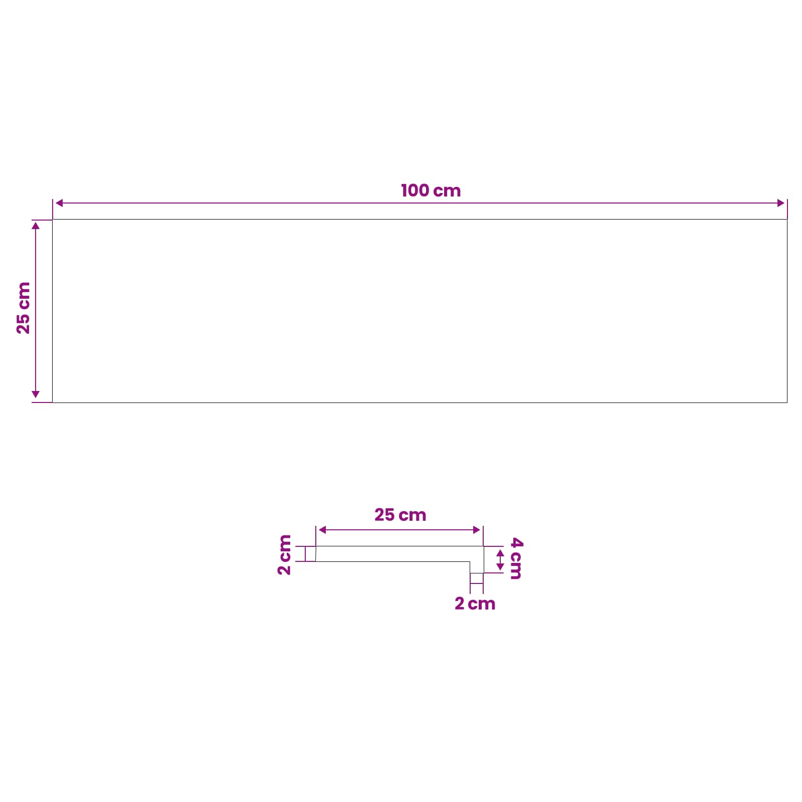 vidaXL Parapety 2 szt. brązowy 100 x 25 x 2 cm Drewno bukowe
