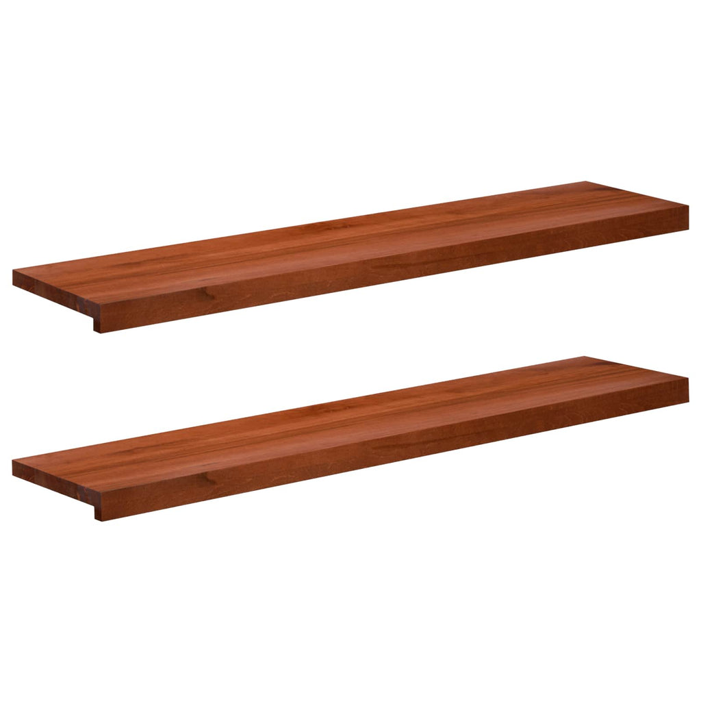 vidaXL Parapety 2 szt. brązowy 120 x 30 x 2 cm Drewno bukowe