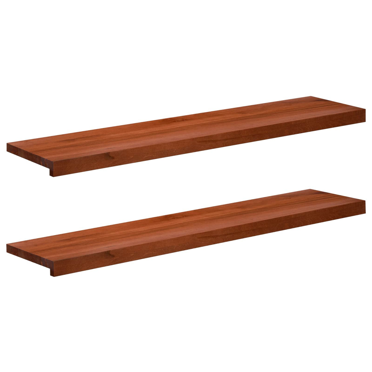 vidaXL Parapety 2 szt. brązowy 120 x 30 x 2 cm Drewno bukowe
