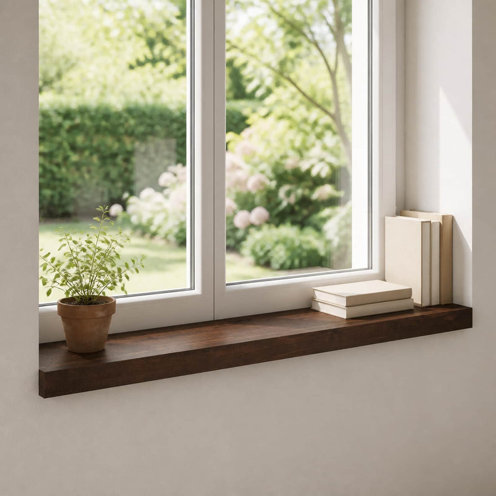 vidaXL Parapety 2 szt. Ciemny brąz 100 x 15 x 2 cm Drewno bukowe