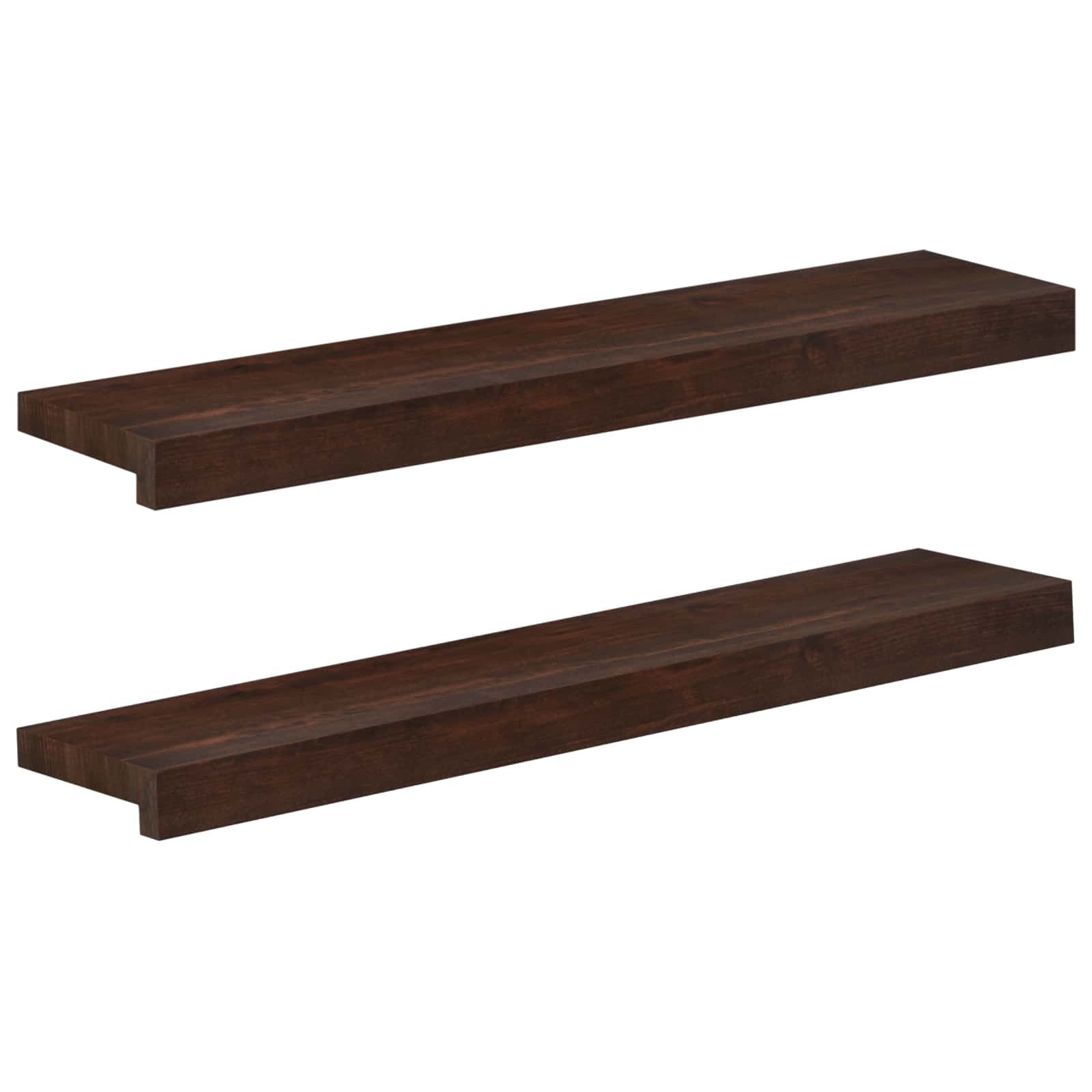vidaXL Parapety 2 szt. Ciemny brąz 70 x 15 x 2 cm Drewno bukowe