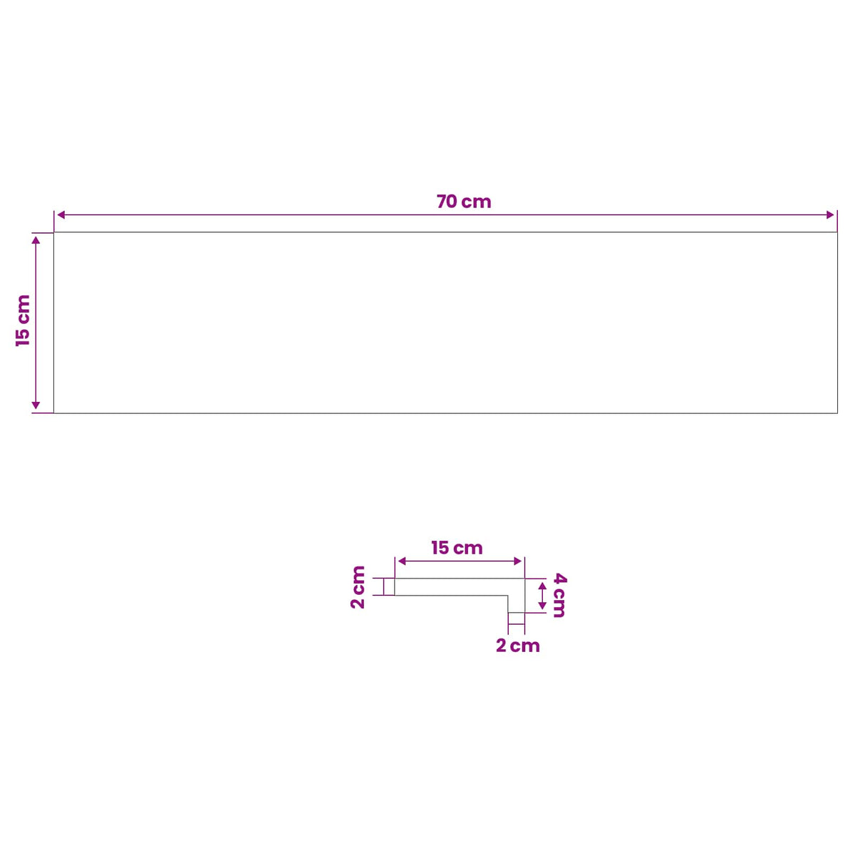 vidaXL Parapety 2 szt. Ciemny brąz 70 x 15 x 2 cm Drewno bukowe