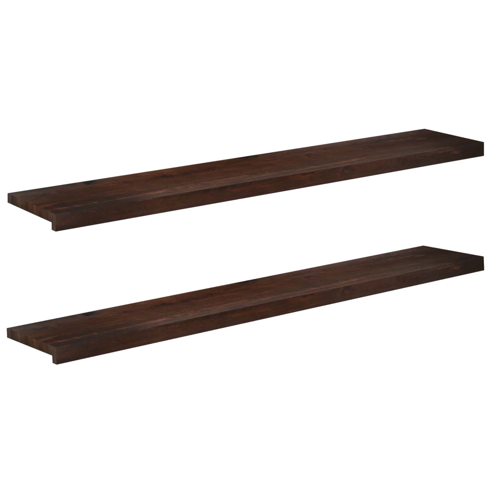 vidaXL Parapety 2 szt. Ciemny brąz 140 x 25 x 2 cm Drewno bukowe