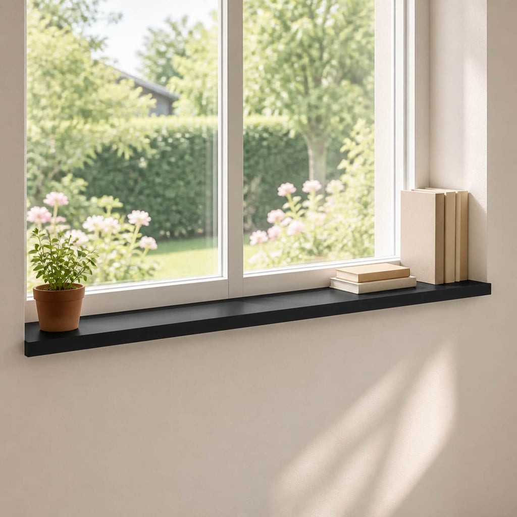 vidaXL Parapety 2 szt. Czarny 160 x 15 x 2 cm Drewno bukowe