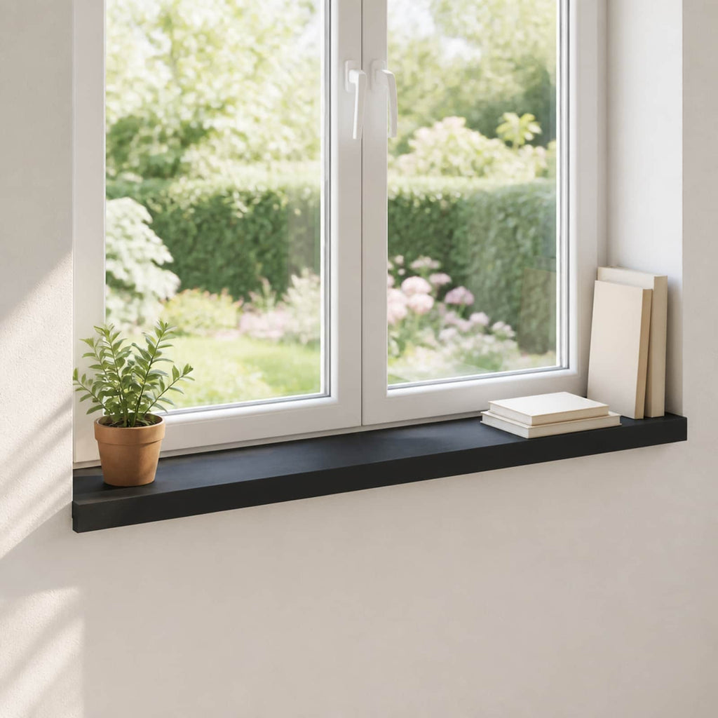vidaXL Parapety 2 szt. Czarny 80x 20 x 2 cm Drewno bukowe