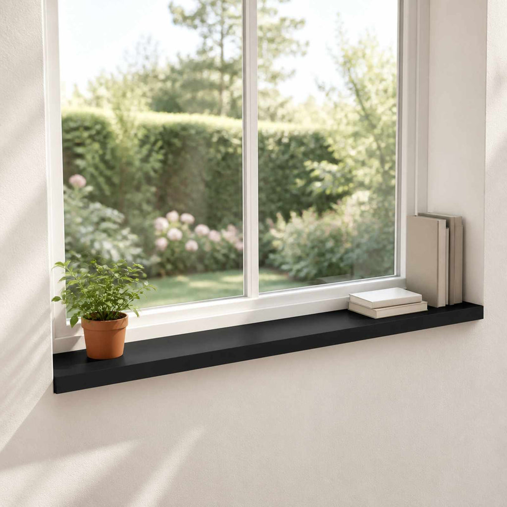 vidaXL Parapety 2 szt. Czarny 160 x 20 x 2 cm Drewno bukowe