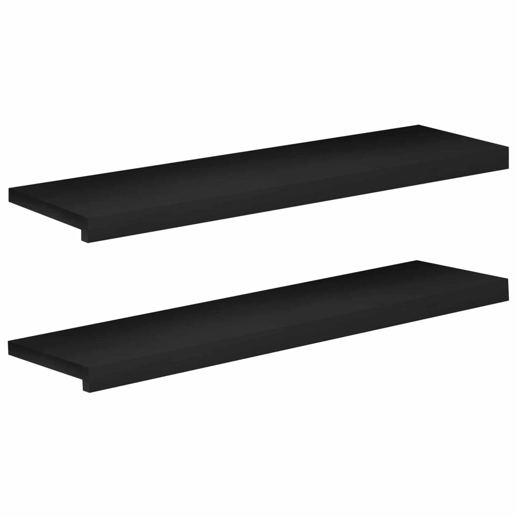 vidaXL Parapety 2 szt. Czarny 90 x 25 x 2 cm Drewno bukowe