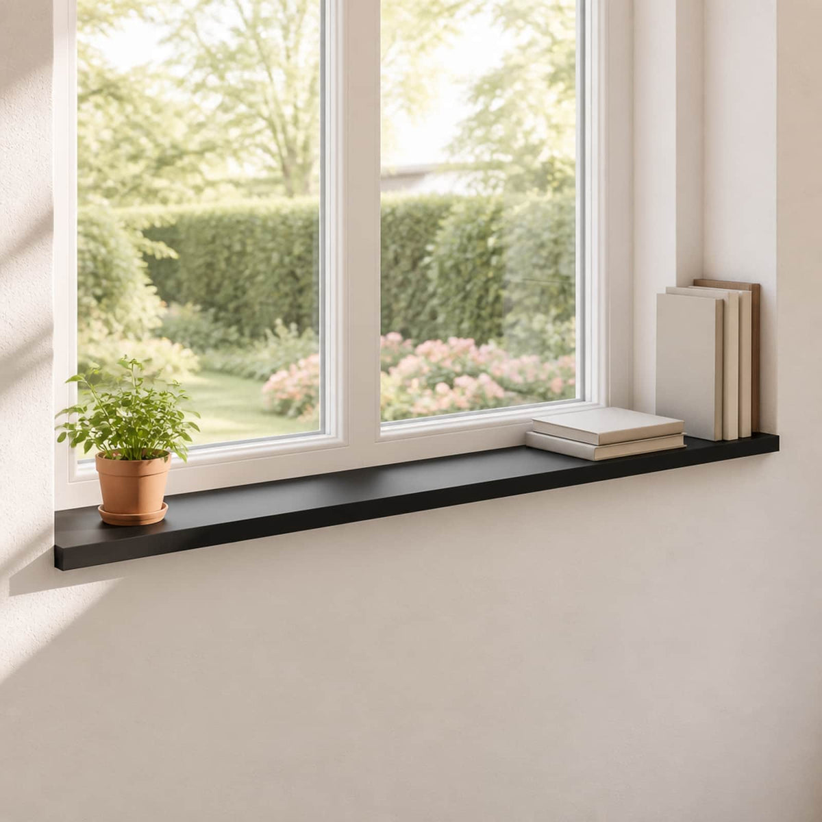 vidaXL Parapety 2 szt. Czarny 120 x 25 x 2 cm Drewno bukowe